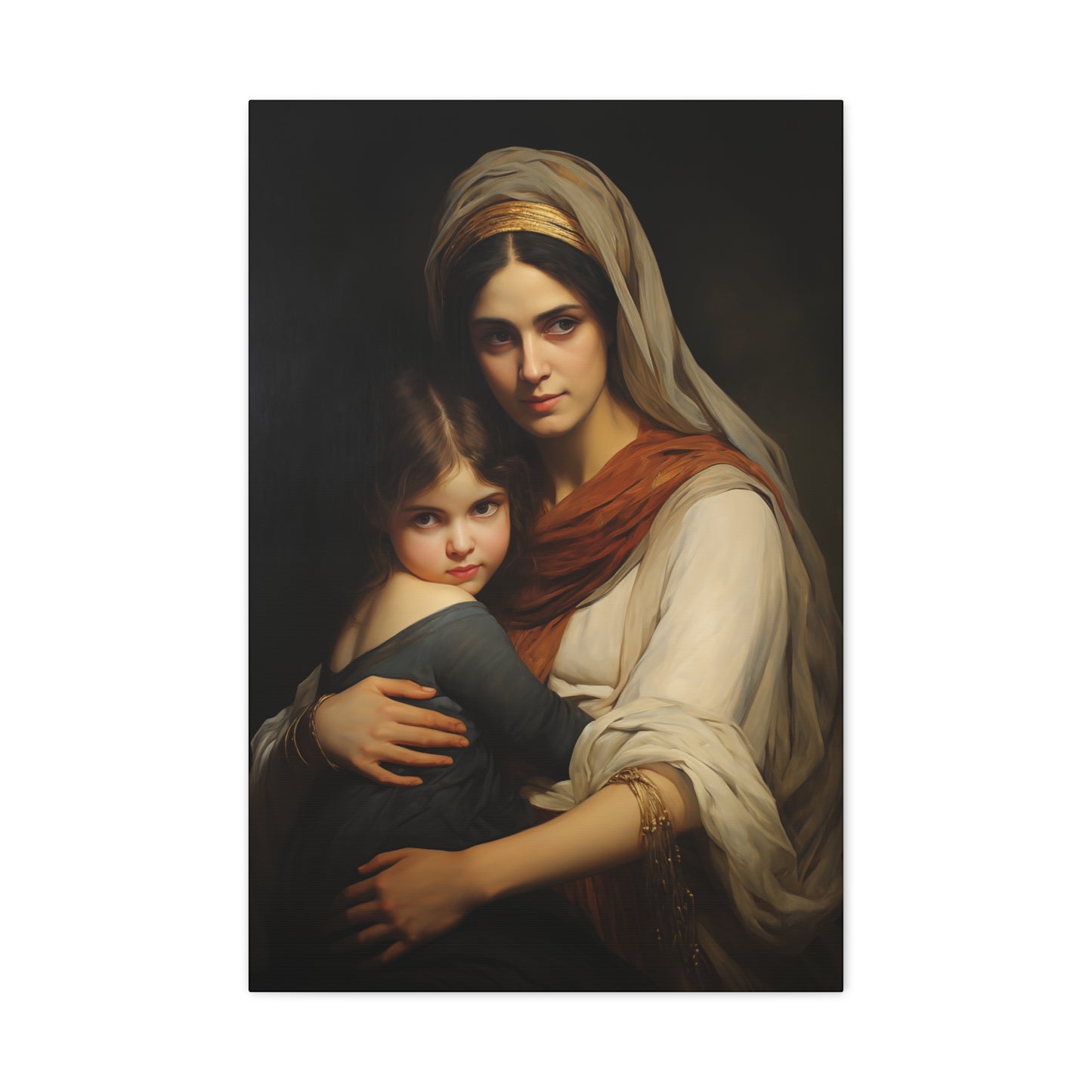 Saint Anne mother of Mary the Blessed Virgin - Museum Wrapped Canvas - Sanctified Souls Print - Religious Art for your Home