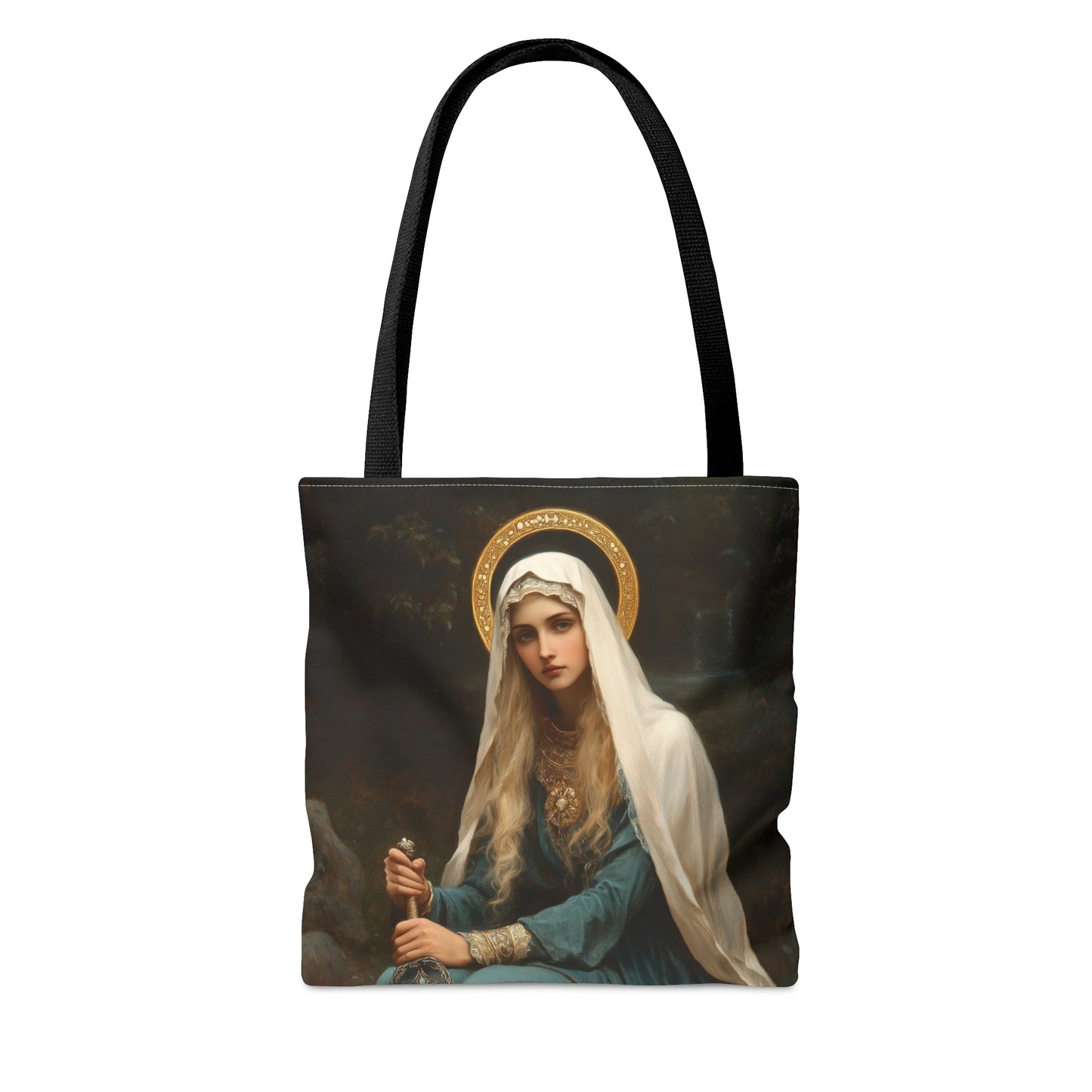 Saint Winifred Tote Bag - Large Medium Small Faith Art Bag - Catholic Faith Purse - Religious - Prayer Bag - Devotional Purse