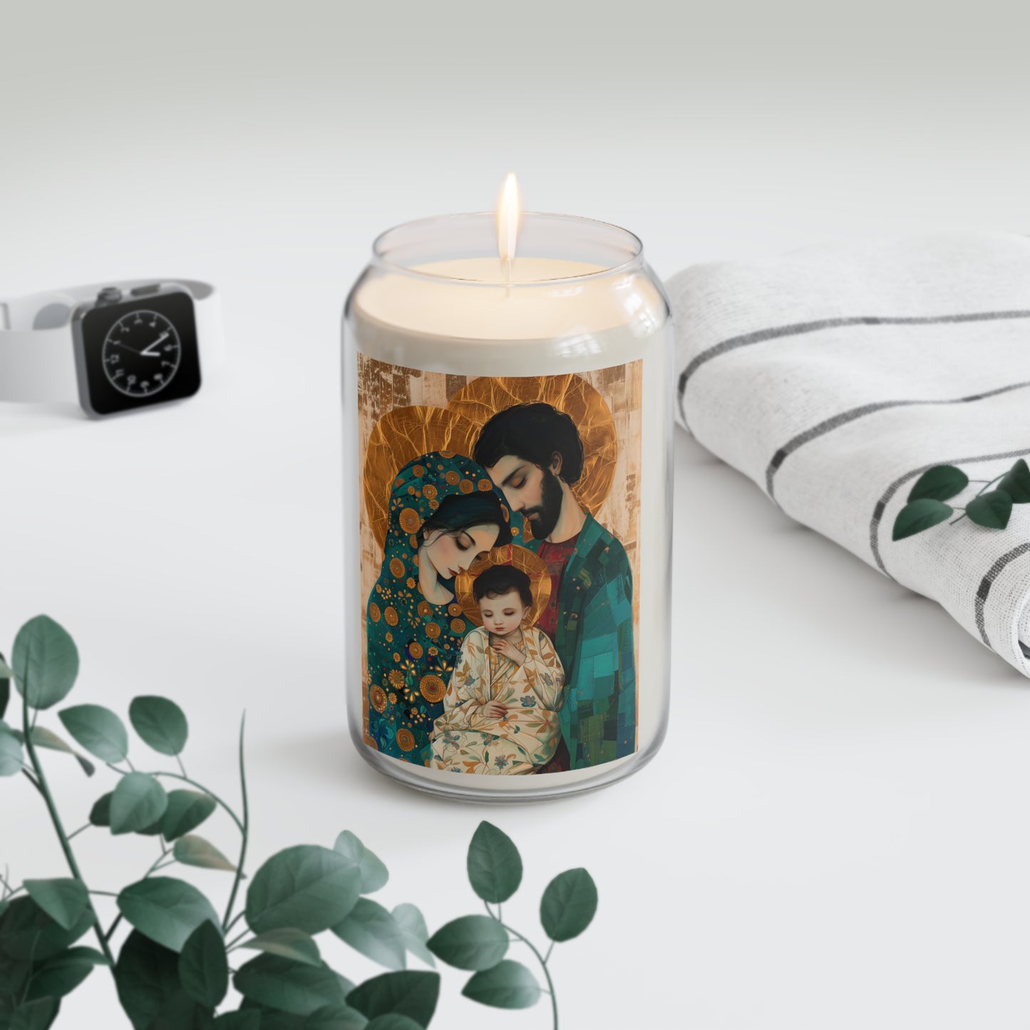 Sacred Love- The Holy Family Portrait Candle  - Scented Prayer Candle, 13.75oz - Religious Prayer Candle - Catholic - Jesus, Mary, Joseph