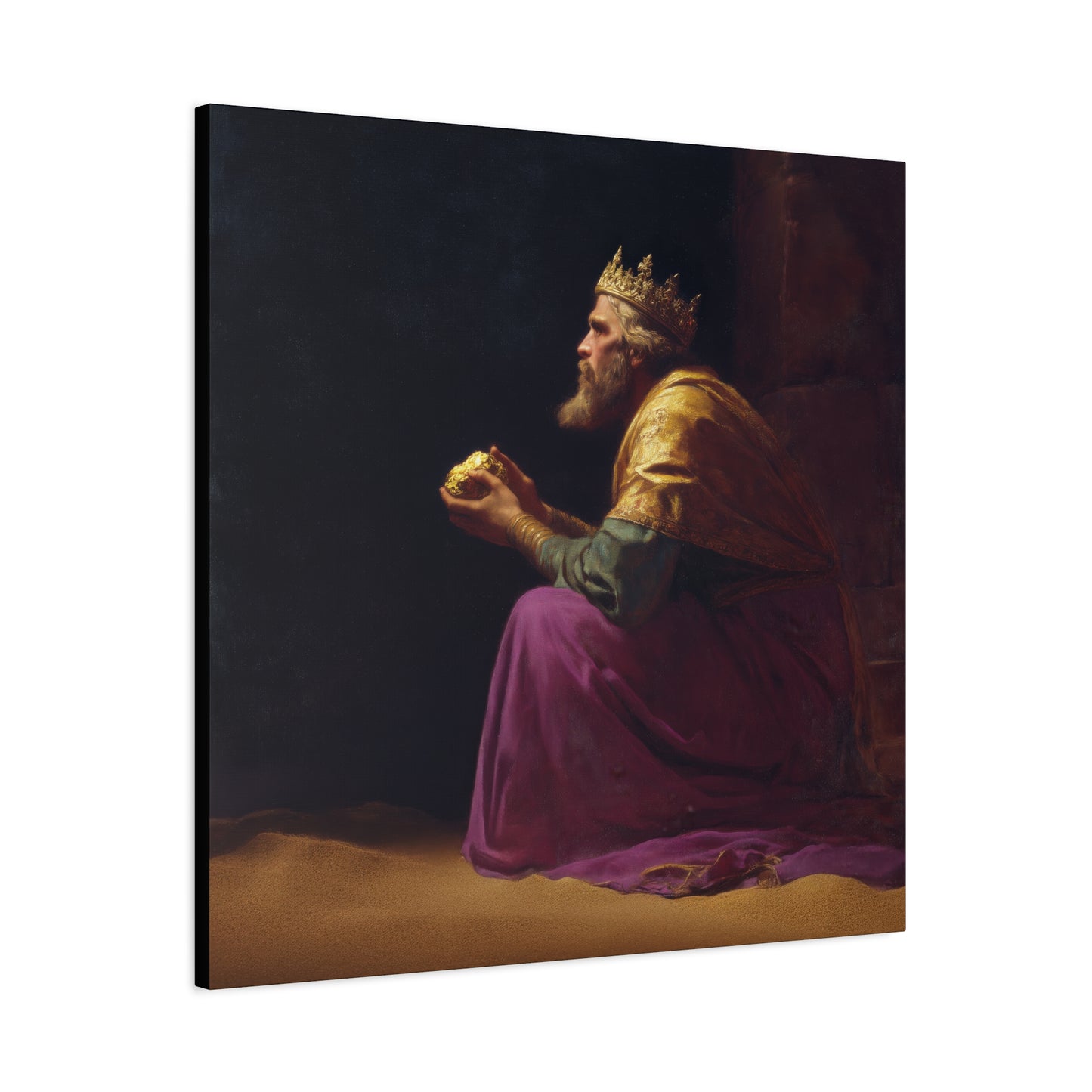 Melchior and the Gift Fit for a King - 3 Wise Men - Gallery Wrapped Canvas - Print - Religious Art for your Home - Catholic
