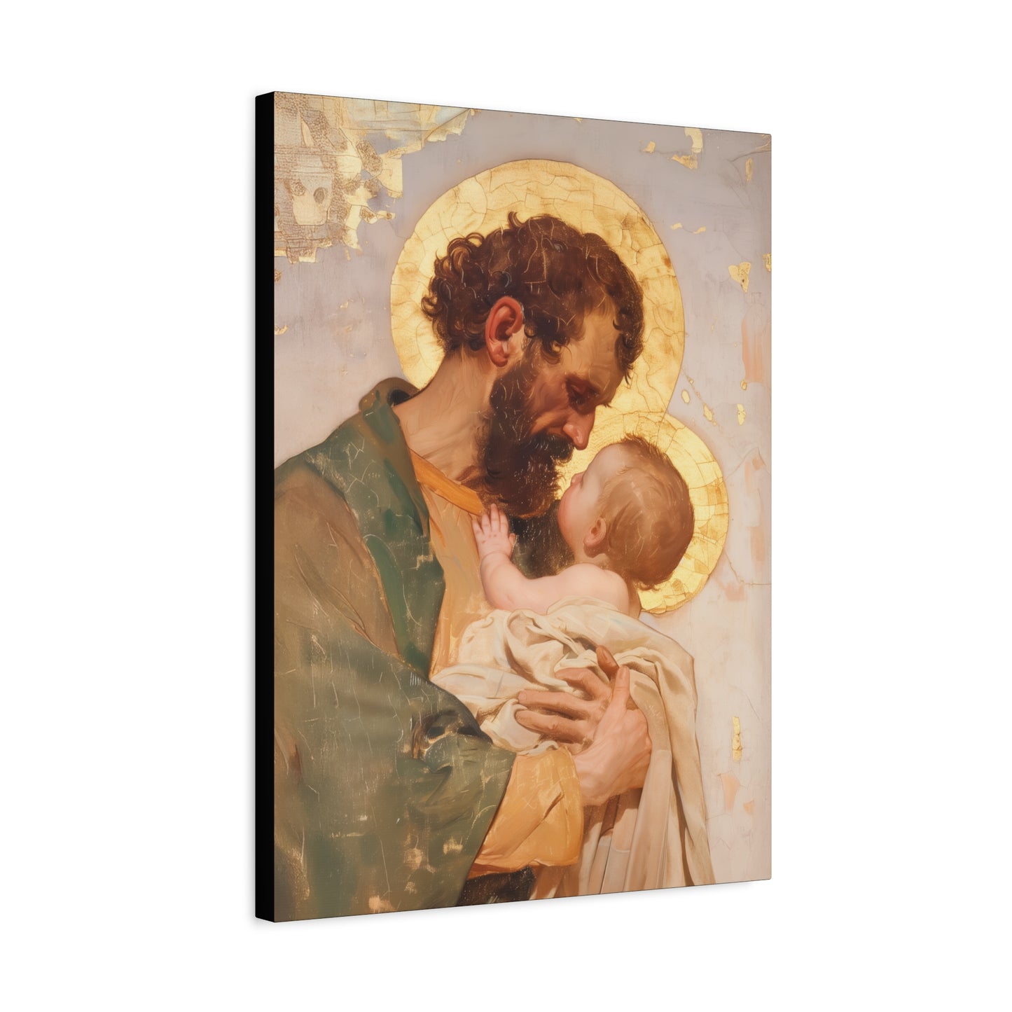 Saint Joseph, Pillar of the Holy Family - Museum Wrapped Canvas - Print - Religious Art for your Home - Christian print - Prayer Room