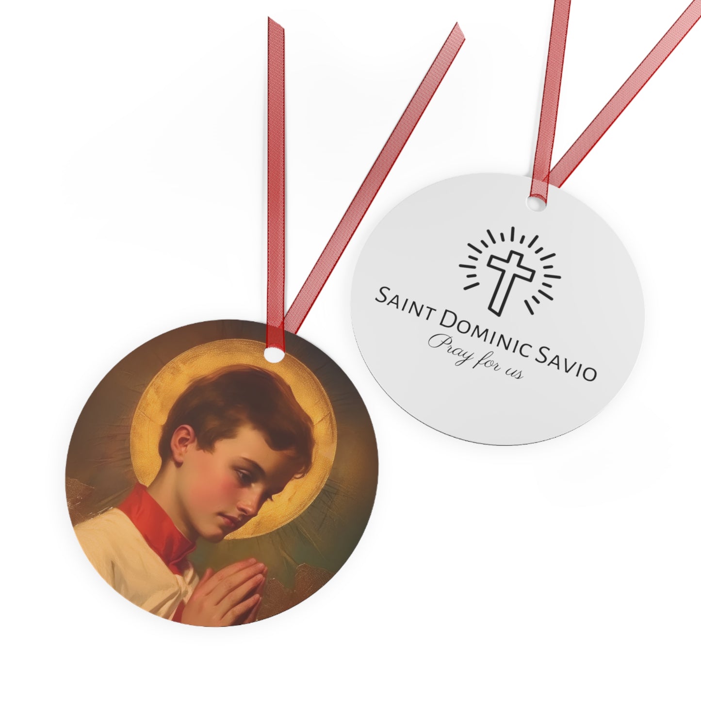Saint Dominic Savio Metal Ornament - Religious Holiday Christmas Keepsake - Religious Catholic Tree Ornament - Christmas Gift
