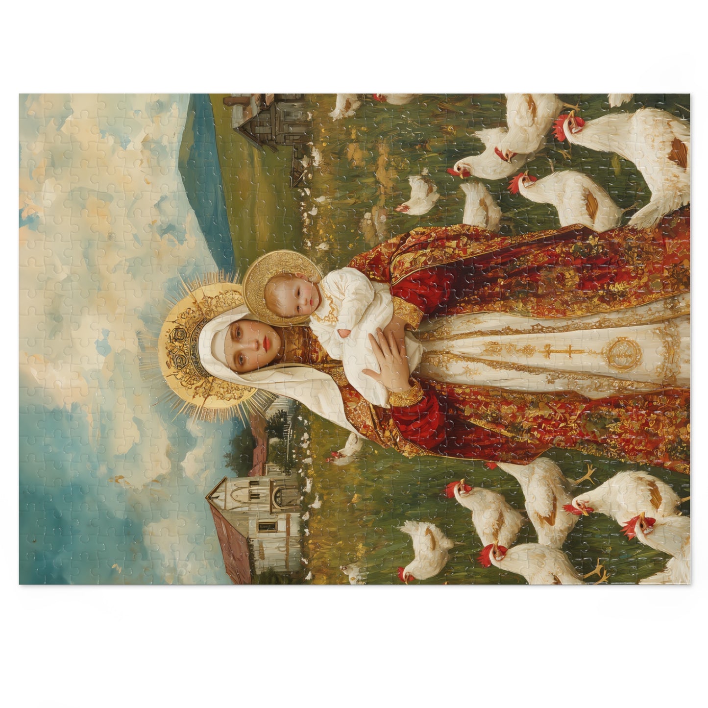 Our Lady of the Hens: Protector of the Humble Flock - Puzzle and Keepsake Tin - Religious (30, 110, 252, 500,1000) - Religious Puzzle