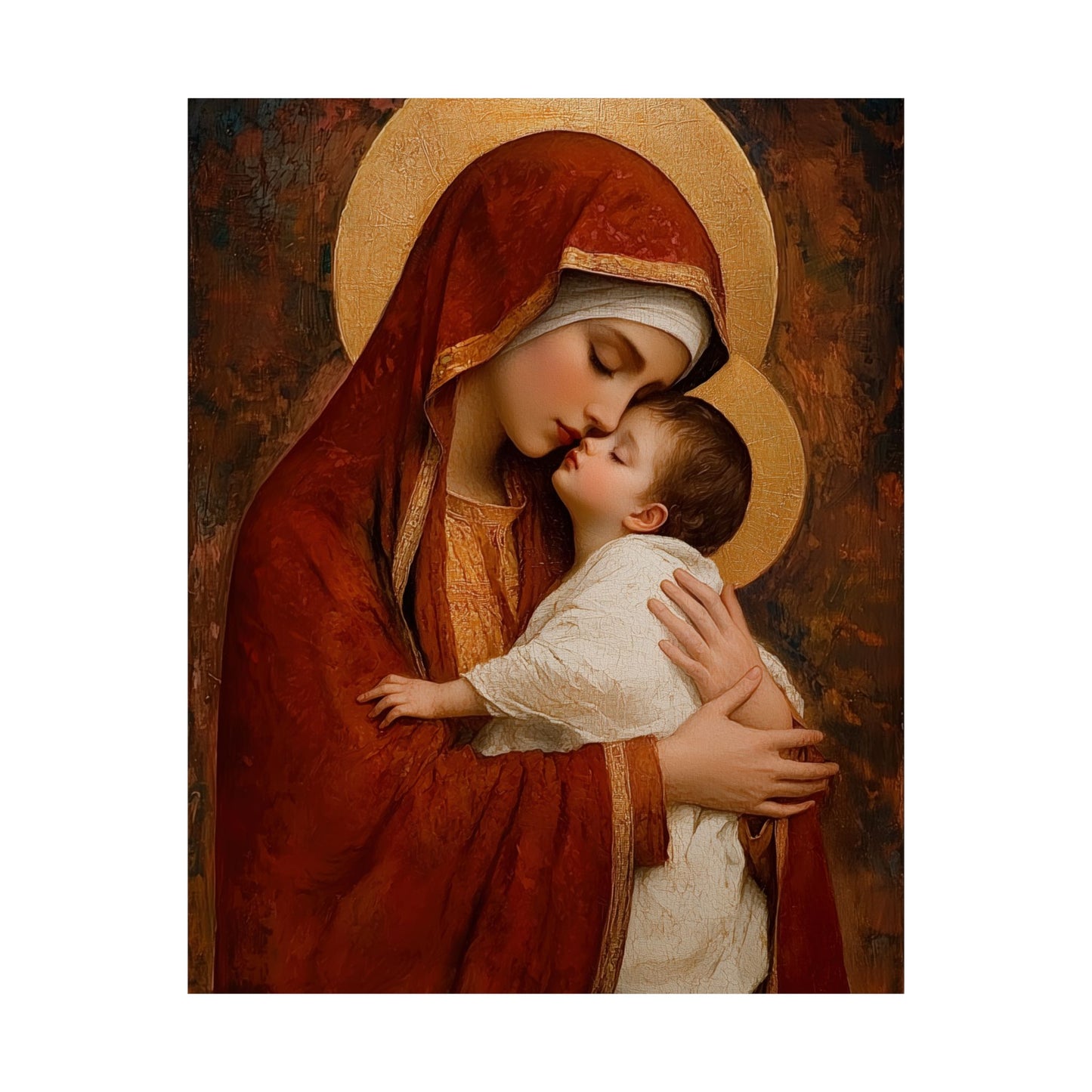 Our Lady of Tenderness - Mother Mary and the Christ Child - Marian Art - Sanctified Souls Print - Multiple Sizes - Premium Vertical Posters