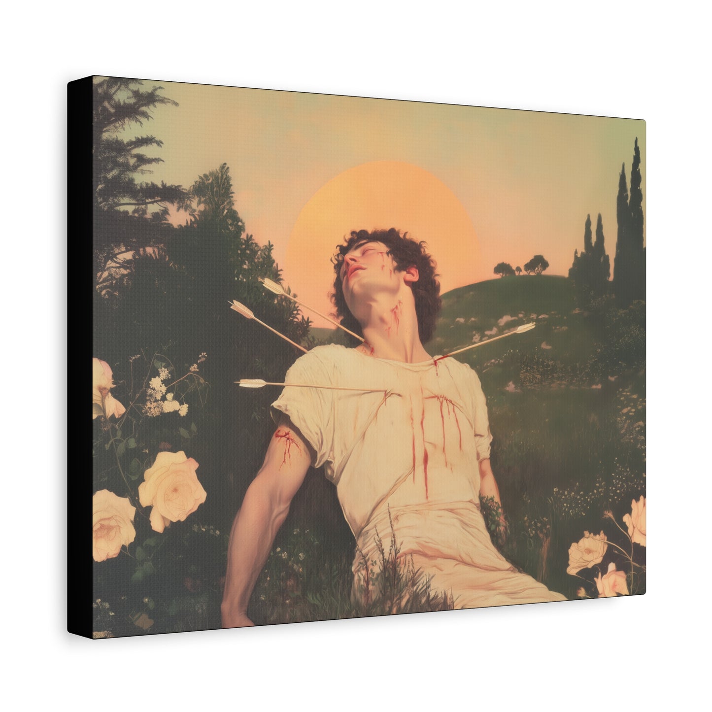 Saint Sebastian -  Museum Wrapped Canvas - Sanctified Souls Print - Religious Art for your Home - Catholic Patron Saint Art