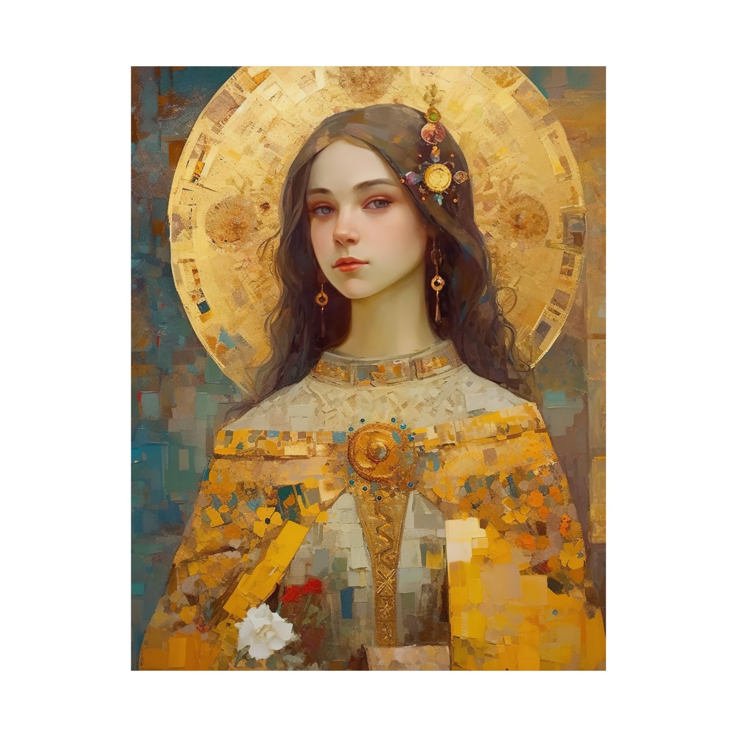 Saint Dymphna - Sanctified Souls Print - Multiple Sizes - Premium Matte Vertical Posters
