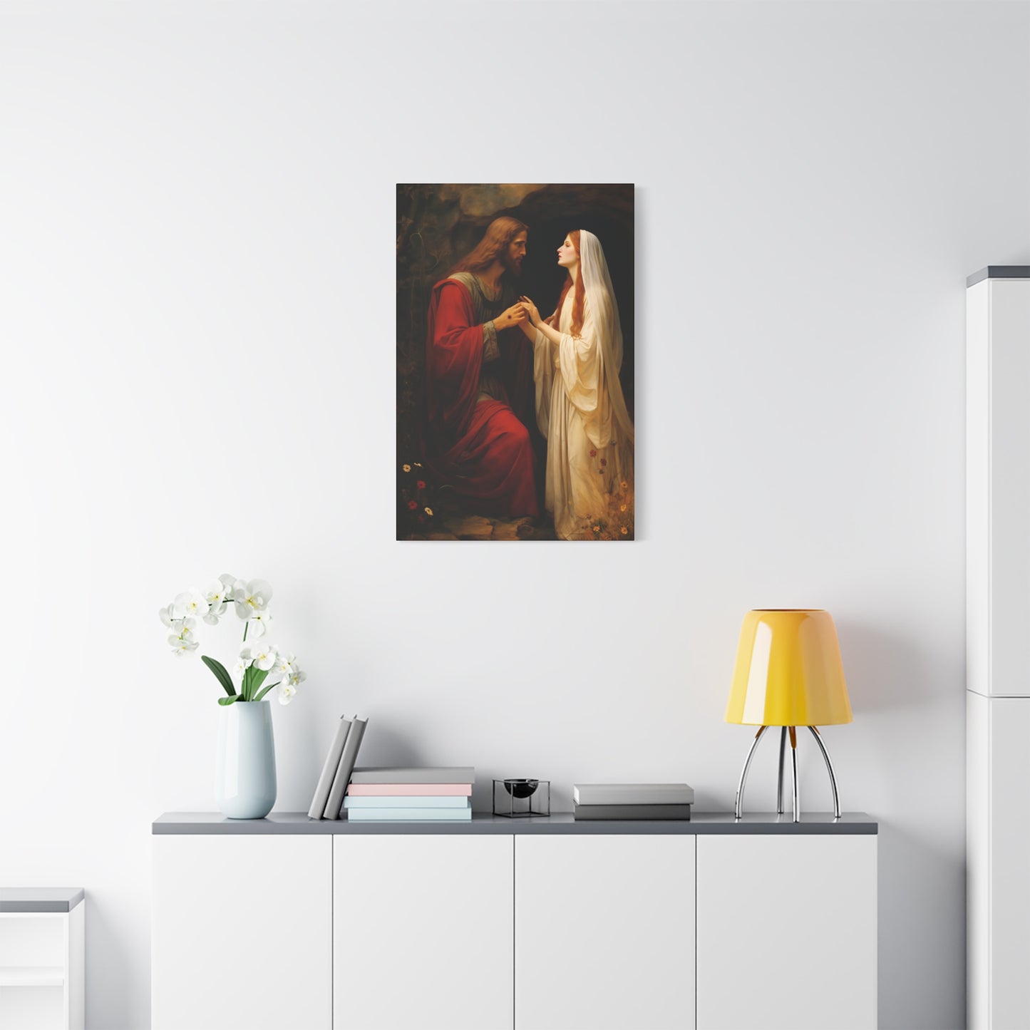 Revelation of Redemption Mary Magdalene and the Risen Christ - Gallery Wrapped Canvas - Sanctified Souls Print - Religious Art for your Home