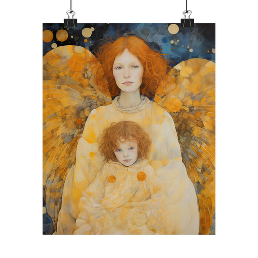 A Guardian's Devotion - Sanctified Souls Print - Multiple Sizes - Premium Matte Vertical Poster - Guardian Angel