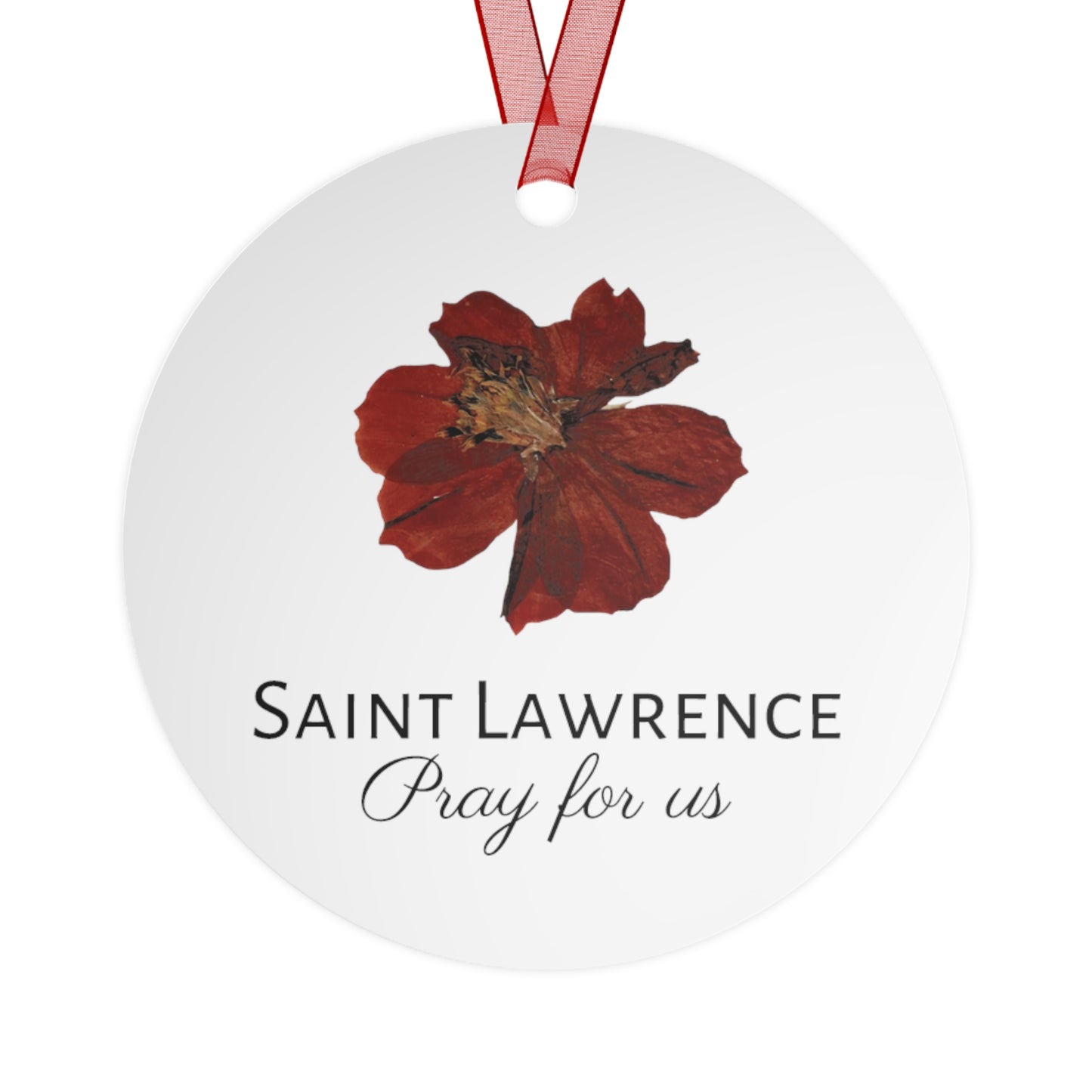 Saint Lawrence Metal Ornament - Religious Holiday Christmas Ornament and Keepsake - Prayer Ornament