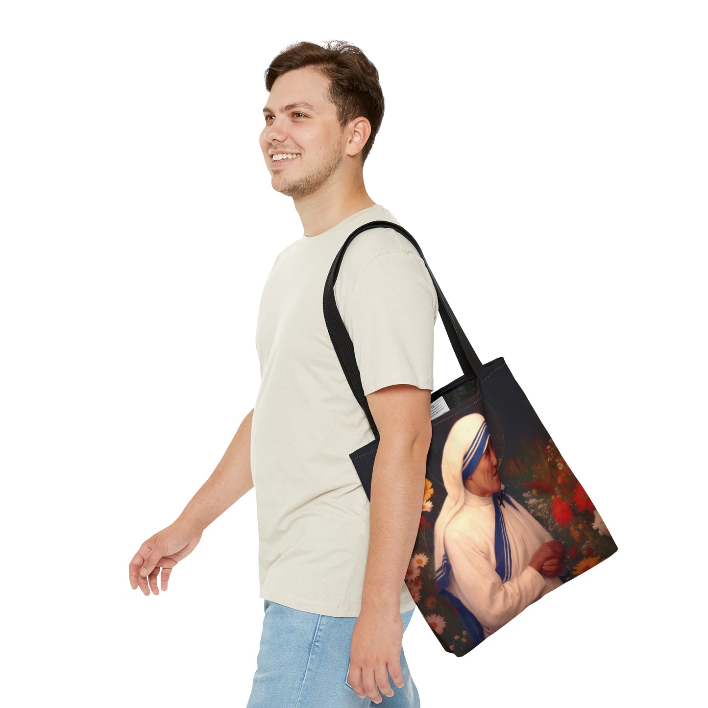 Saint Teresa of Calcutta - Tote Bag - Large Medium Small Faith Art Bag - Bible Study Faith Purse - Double Sided