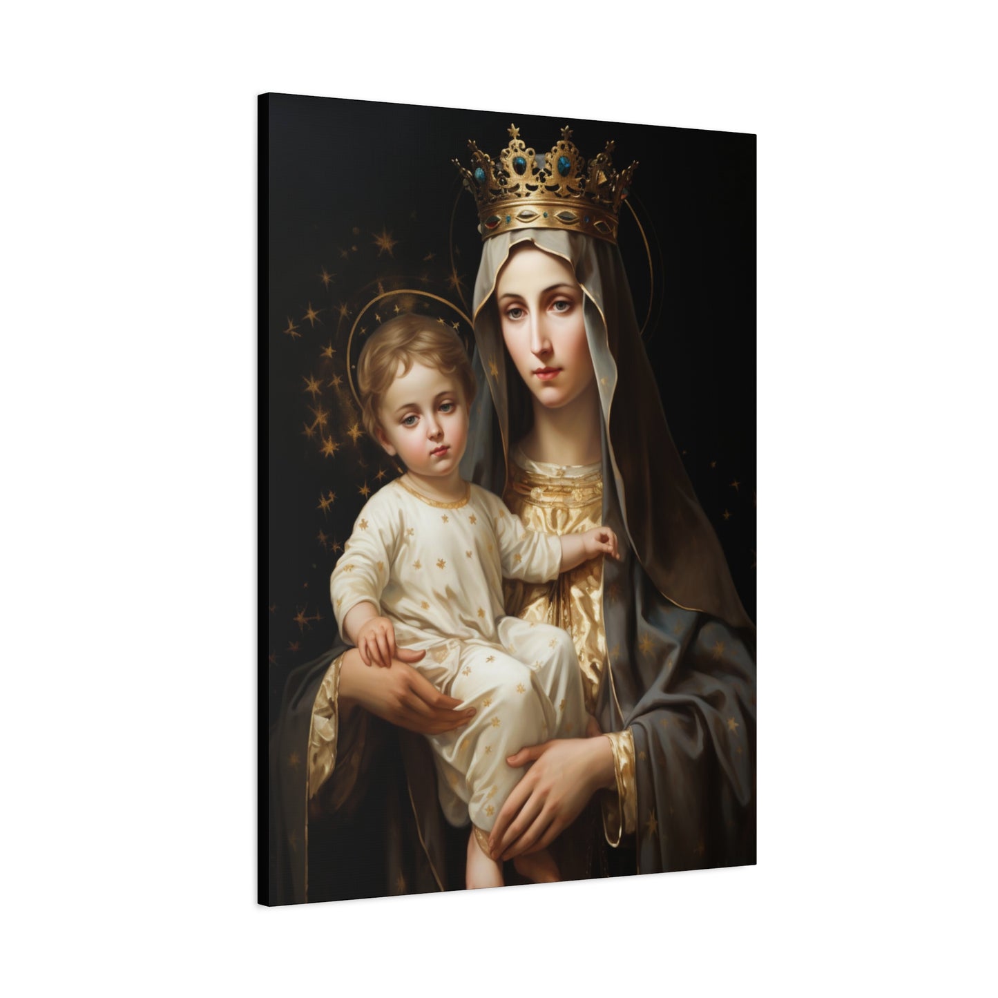 Our Lady of Mount Carmel - Museum Wrapped Canvas - Sanctified Souls Print - Mary the Blessed Virgin