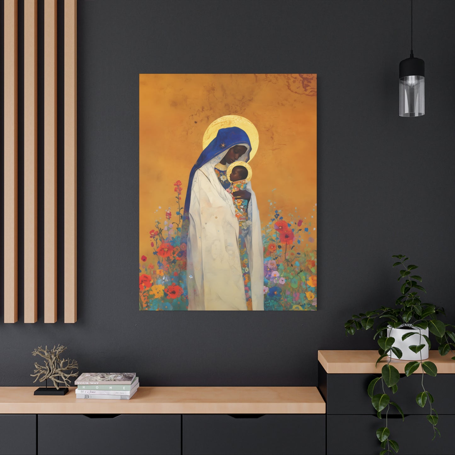 The Divine Embrace- Our Lady of Kibeho's Love - Museum Wrapped Canvas - Print - Religious Art for your Home - Christian print - Religious