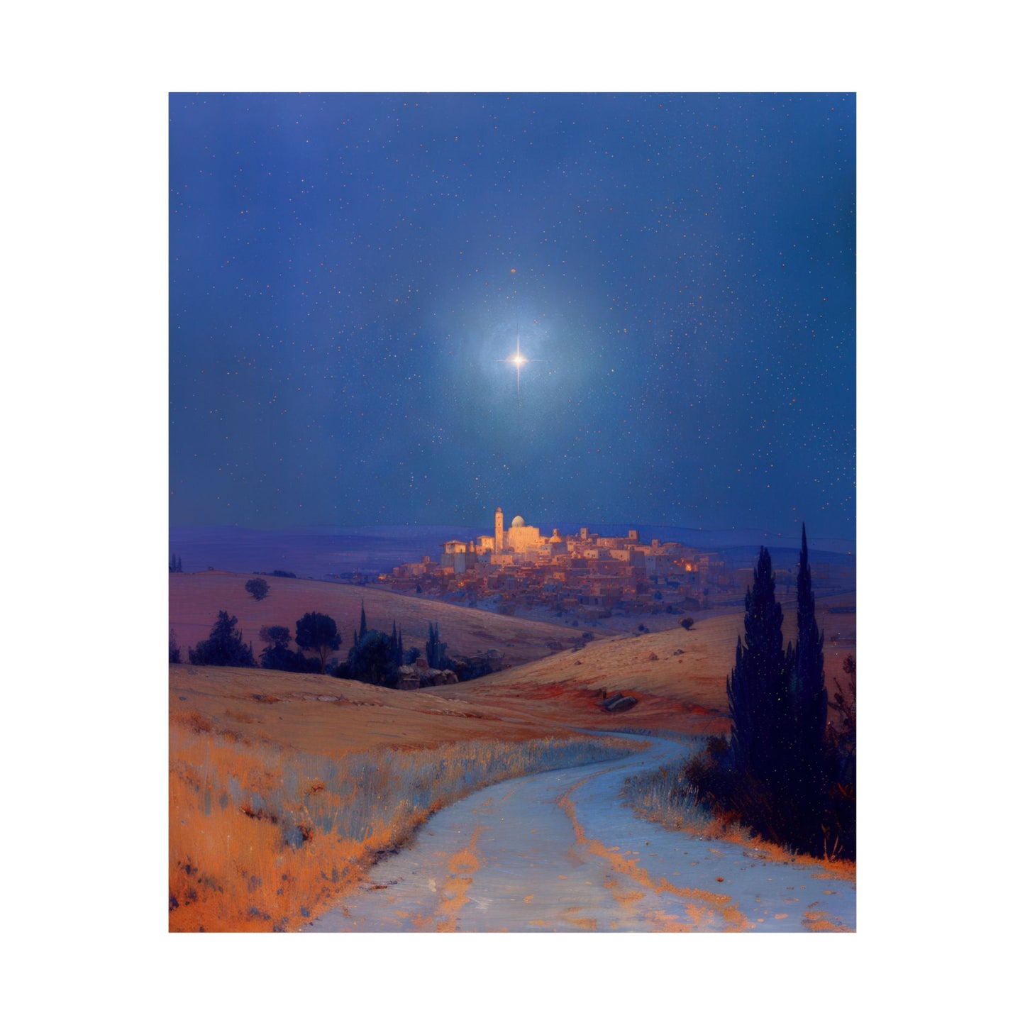 Bethlehem Wrapped in the Light of His Coming - Sanctified Souls Print - Multiple Sizes - Premium Matte Vertical Posters
