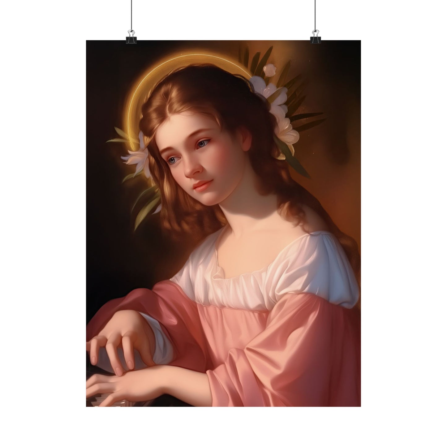Saint Cecilia - Catholic home - Multiple Sizes - Premium Poster - Catholic Art - Christian Decor