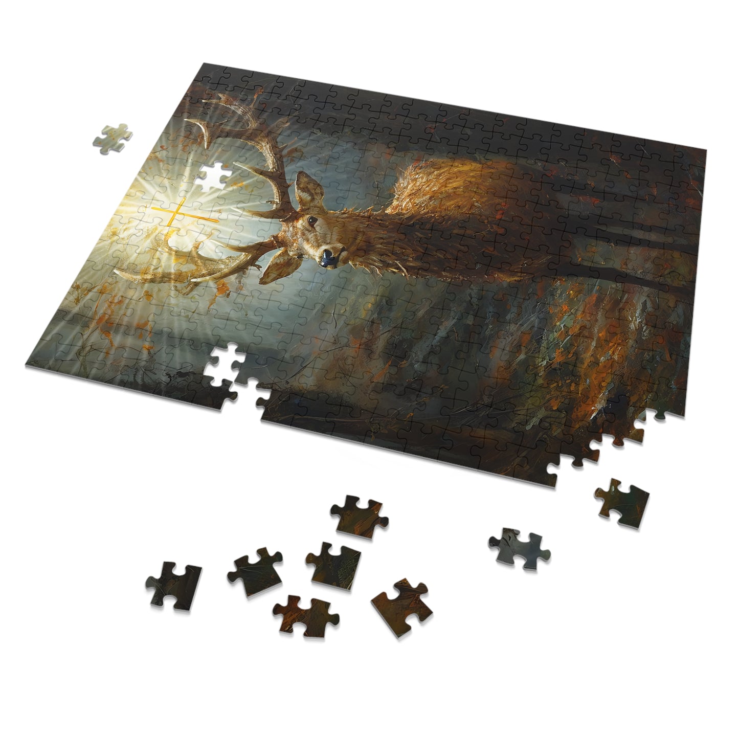 The Stag of Saint Hubert / Saint Hubertus Stag - Puzzle and Keepsake Tin - Jigsaw Puzzle (30, 110, 252, 500,1000-Piece) - Religious Puzzle