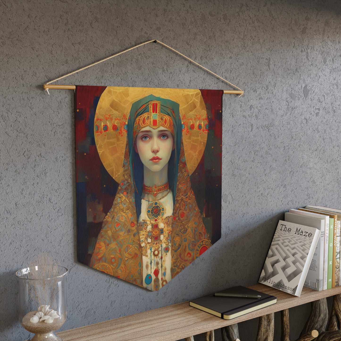 Saint Anastasia of Sirmium Wall Banner / Wall Hanging - Prayer room art - Catholic Home Art - Our Lady of Guadalupe - 18" x 21"