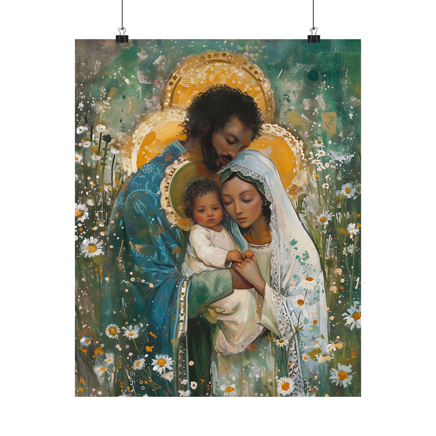 Sacred Sanctuary - Mary, Joseph, and the Infant Jesus - Sanctified Souls Print - Multiple Sizes - Premium Matte Vertical Posters