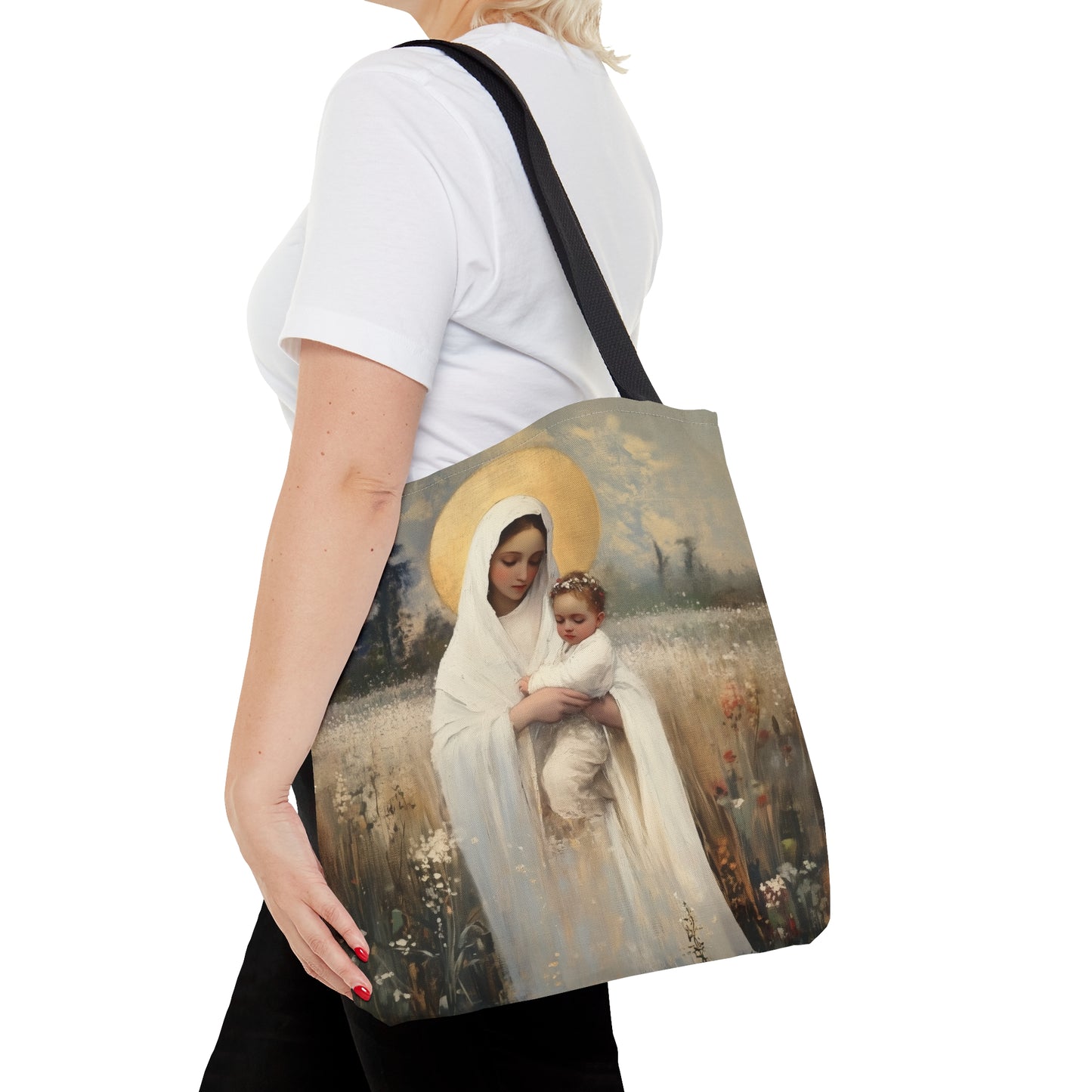 Our Lady of the Prairie - Tote Bag - Large Medium Small Faith Art Bag - Bible Study Faith Purse - Double Sided