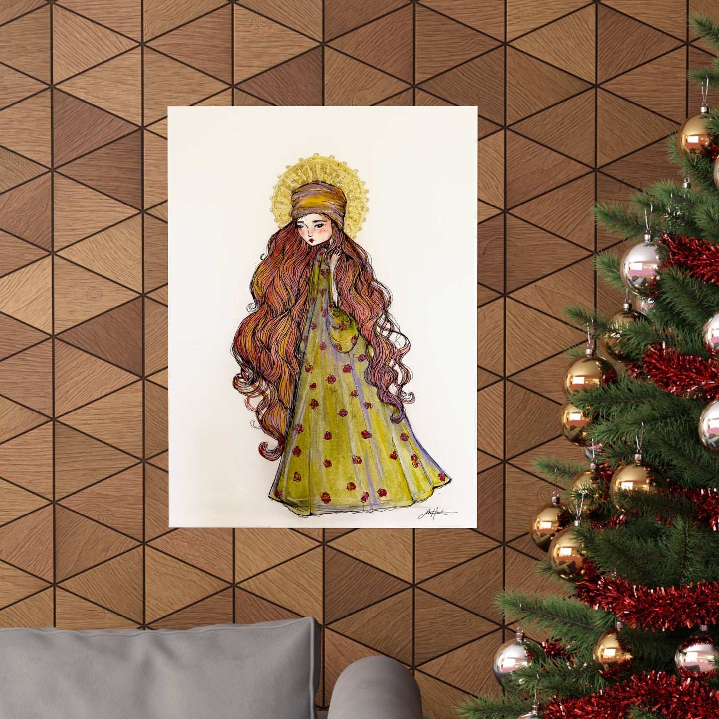 Saint Mary Magdalene Catholic Art Print | Hand-Drawn Watercolor Sacred Artwork | Christian Devotional Wall Art