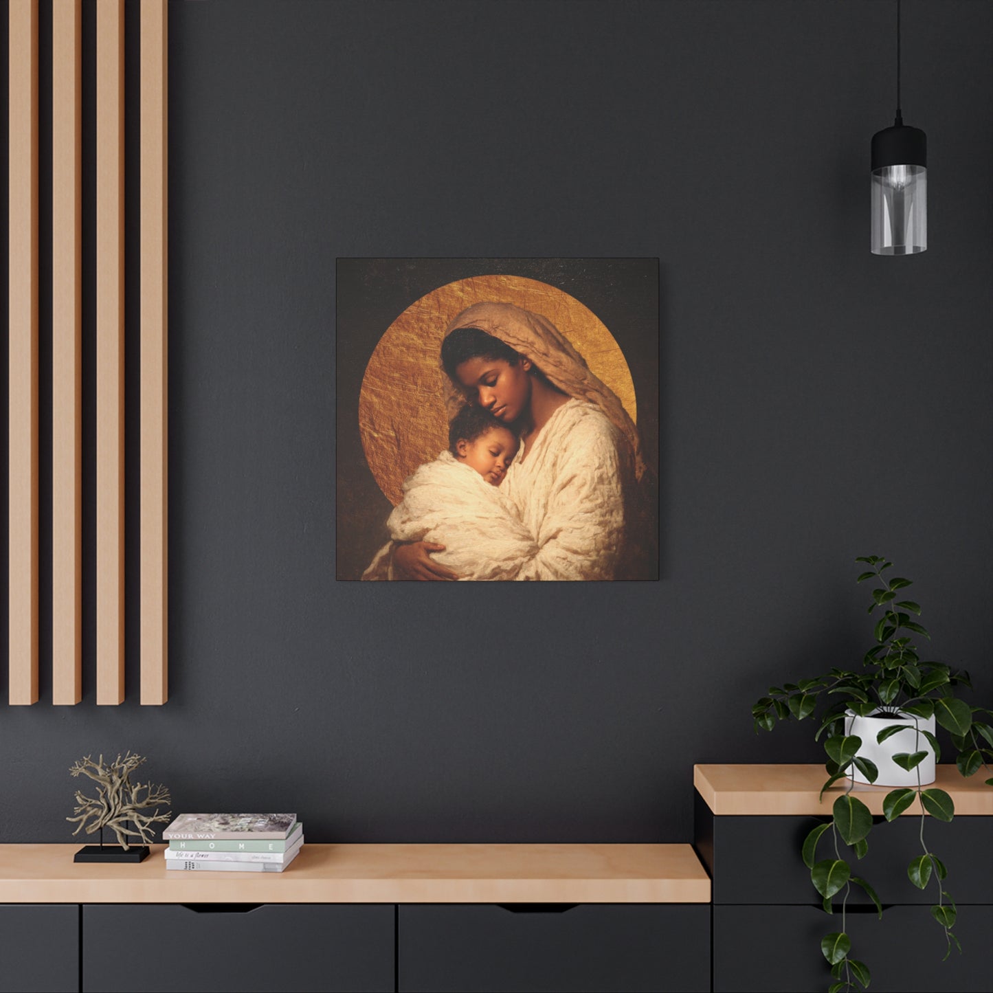 Our Lady of the Manger - Mother Mary and the Christ Child - Gallery Wrapped Canvas - Print - Religious Art for your Home - Catholic