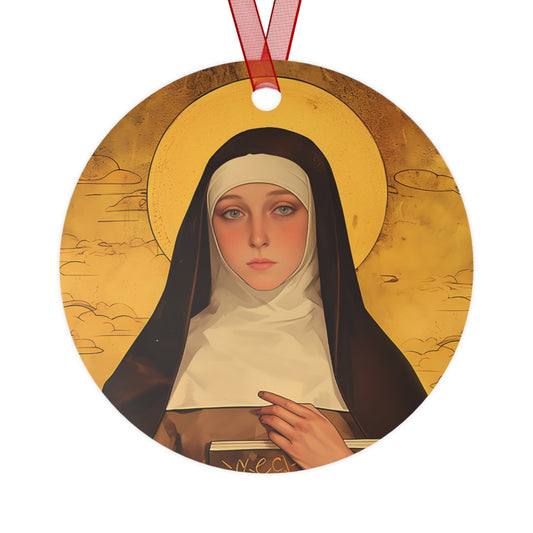 Saint Catherine of Bologna Metal Ornament - Religious Holiday Christmas Ornament and Keepsake - Catholic Religious Keepsake