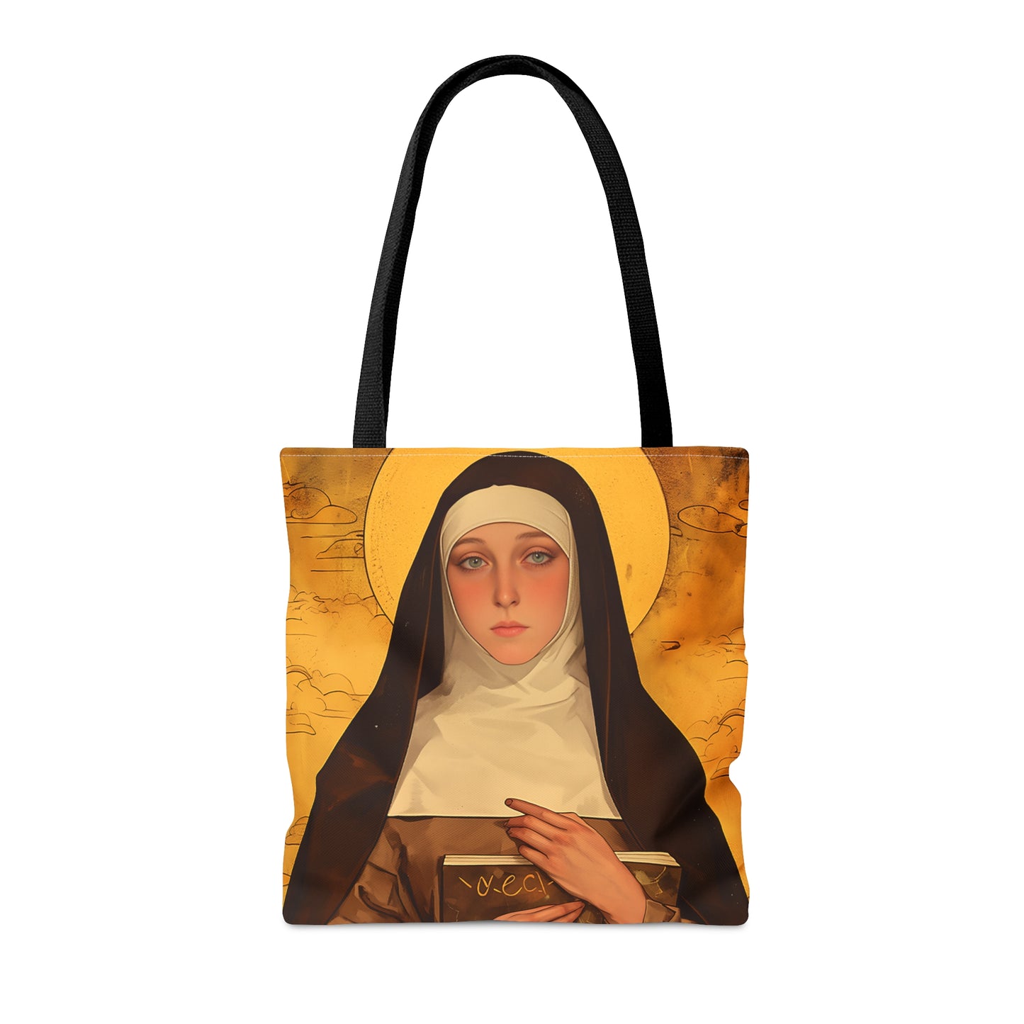 Saint Catherine of Bologna Tote Bag - Large Medium Small Faith Art Bag - Catholic Faith Purse - Religious Carry All Reusable Tote Bag