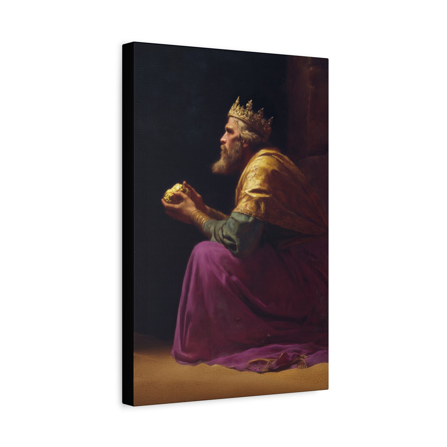 Melchior and the Gift Fit for a King - 3 Wise Men - Gallery Wrapped Canvas - Print - Religious Art for your Home - Catholic