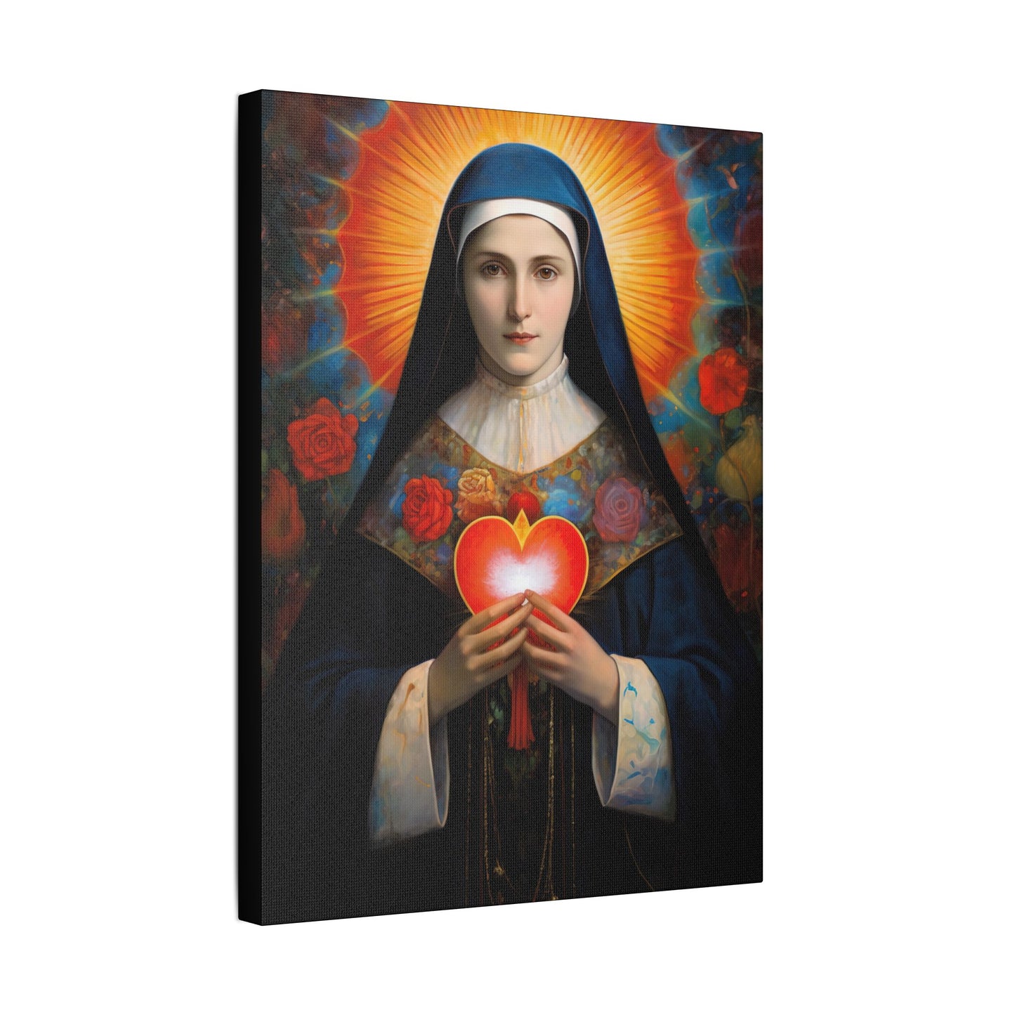 Saint Jane Frances de Chantal Canvas Print - Multiple Sizes - Catholic Home art - Museum Wrapped Canvas - Sanctified Souls Print