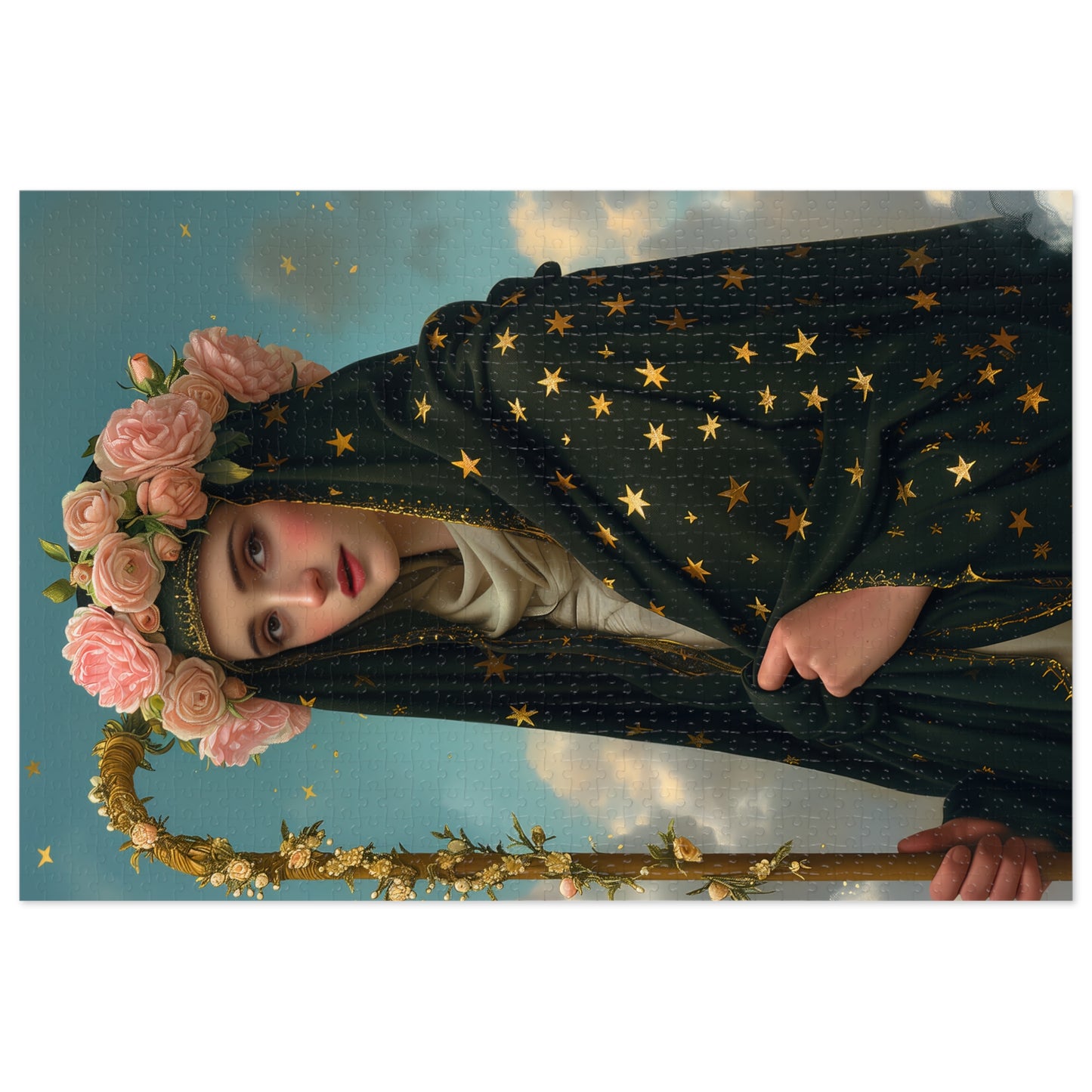 Saint Aldegund / Aldegundis - Puzzle and Keepsake Tin - Religious Jigsaw Puzzle (30, 110, 252, 500,1000-Piece) - Religious Puzzle