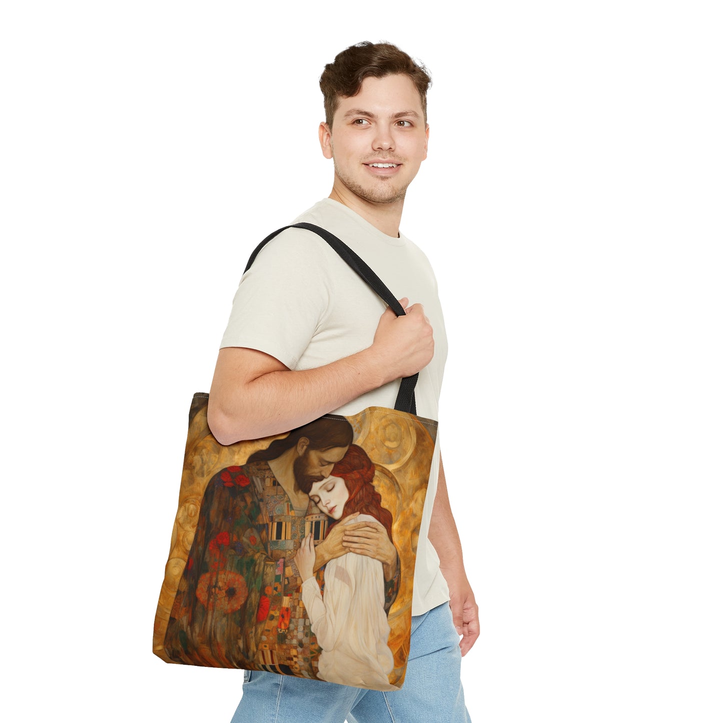 Christ Embracing Mary Magdalene Tote Bag - Catholic faith inspired carry-all purse - day to day bag - Bible Bag