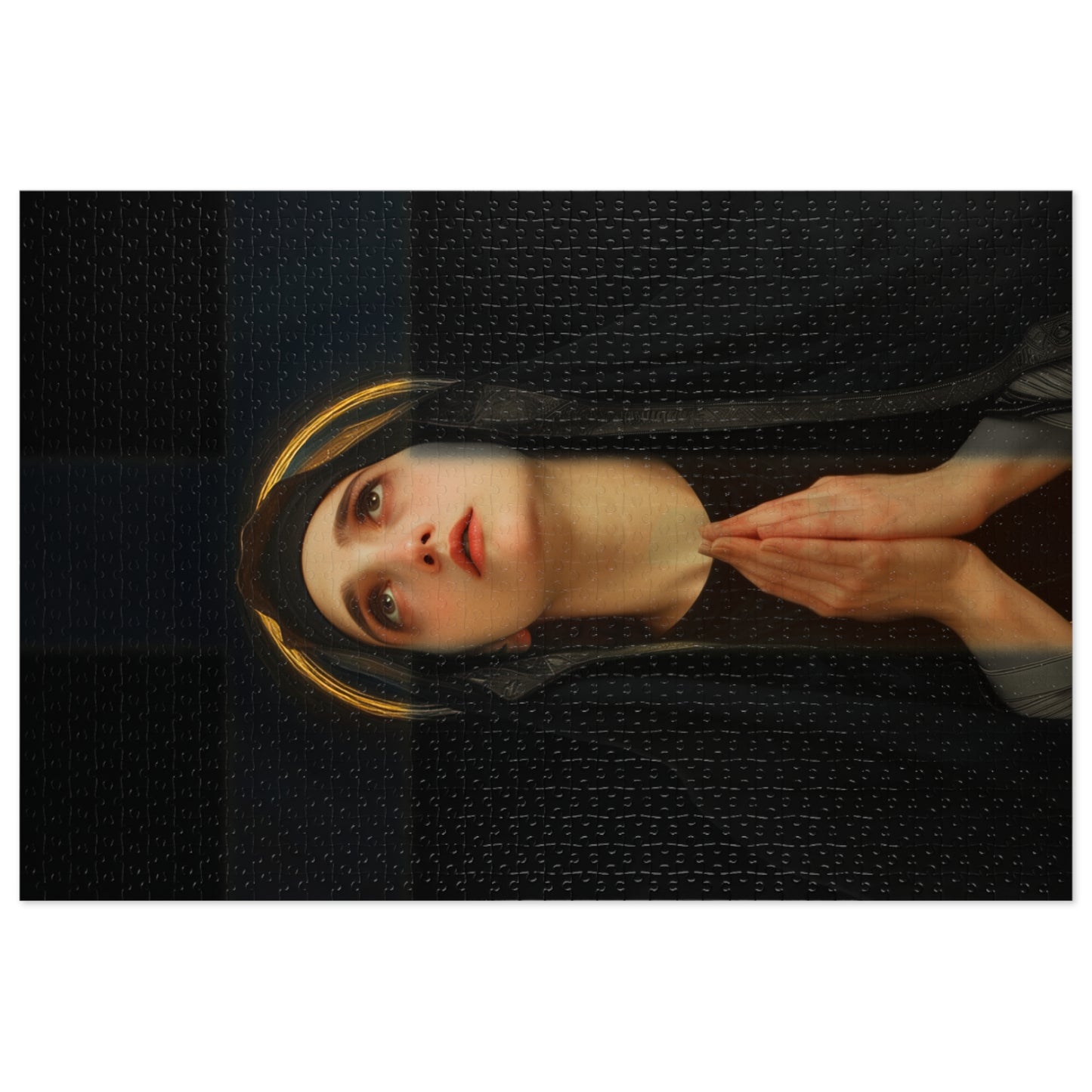 Our Lady of the Cross - Mother Mary  - Our Lady of the Crucifix - Marian Art - Puzzle - with Tin - Jigsaw (30, 110, 252, 500,1000-Piece)