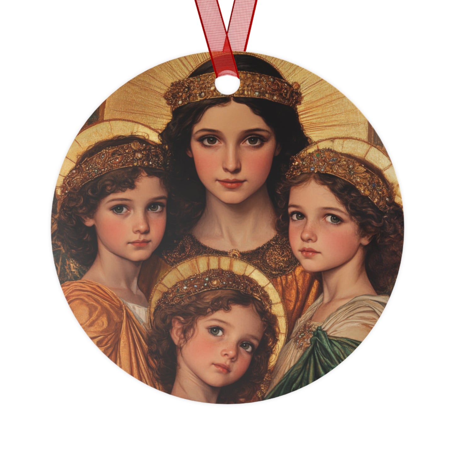 Saints Sophia, Faith, Hope and Charity Metal Ornament - Religious Holiday Christmas Keepsake - Religious Catholic Tree Ornament - Holiday