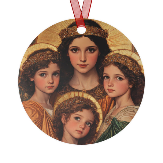 Saints Sophia, Faith, Hope and Charity Metal Ornament - Religious Holiday Christmas Keepsake - Religious Catholic Tree Ornament - Holiday