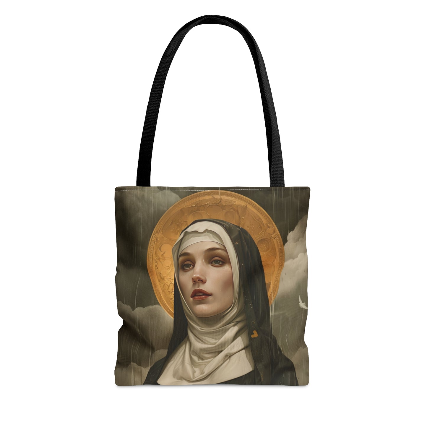 Saint Scholastica Tote Bag - Purse - Three sizes - Large Medium Small Faith Art Bag - Catholic faith carry-all purse - Double Sided