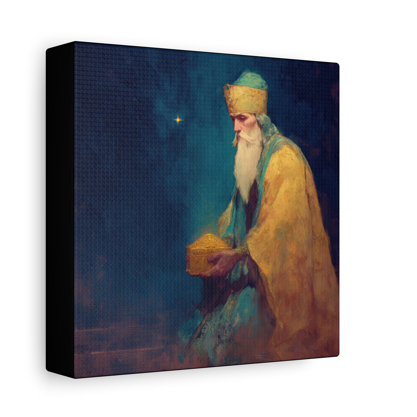 Caspar and the Offering of Worship - 3 Wise Men - Gallery Wrapped Canvas - Print - Religious Art for your Home - Catholic