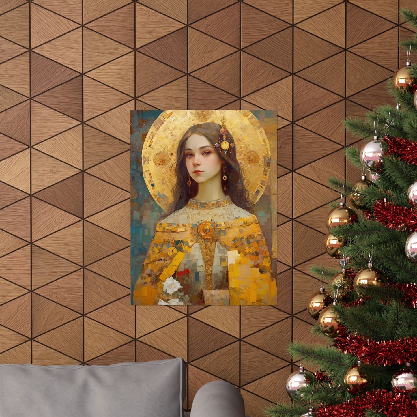 Saint Dymphna - Sanctified Souls Print - Multiple Sizes - Premium Matte Vertical Posters