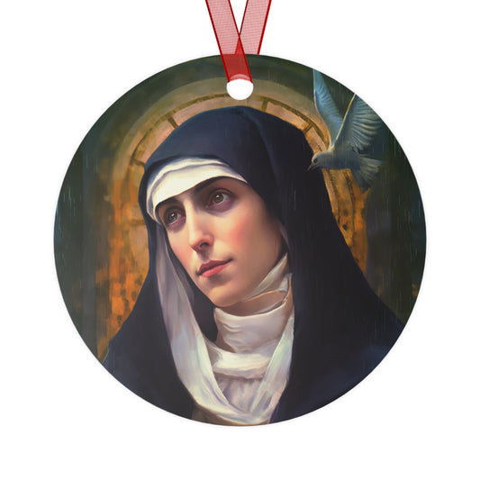 Saint Teresa of Avila Ornament - Religious Holiday Christmas Ornament and Keepsake - Double sided Keepsake Religious Ornament