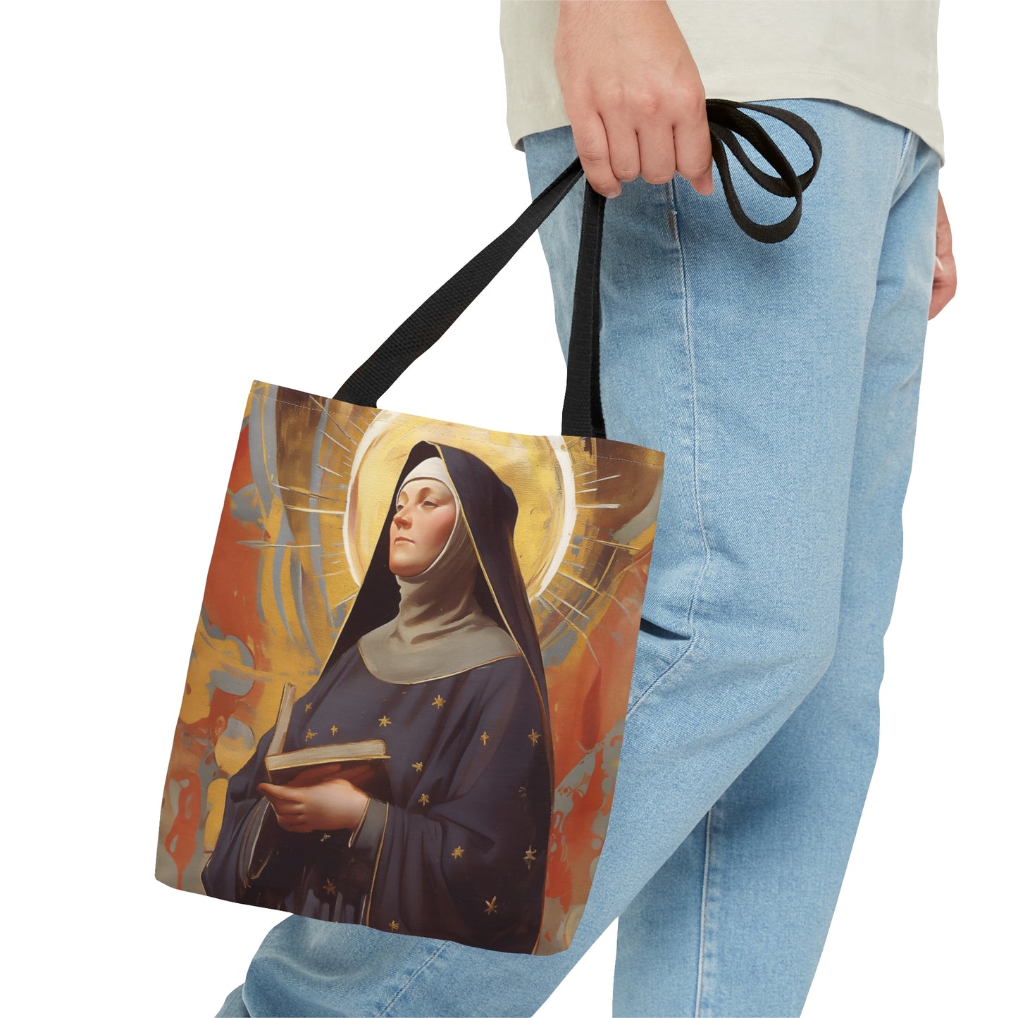 Saint Monica of Hippo Tote Bag - Large Medium Small Faith Art Bag - Catholic Faith Purse - Religious - Reusable - Prayer Bag