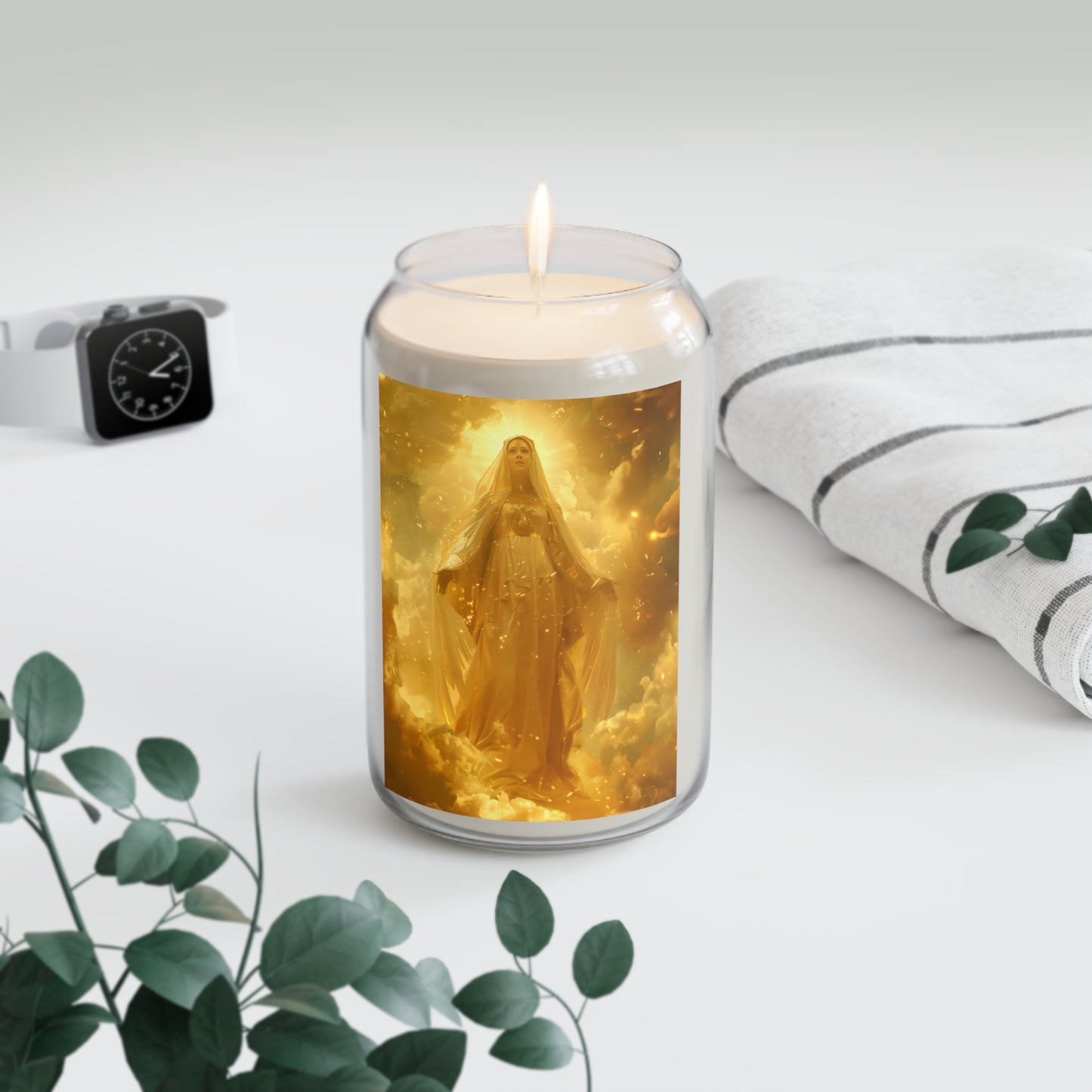 Virgin Mary - Mystical Sun - Golden Mary - Scented Prayer Candle, 13.75oz -  Candle - Catholic Art - prayer room Scented Candle