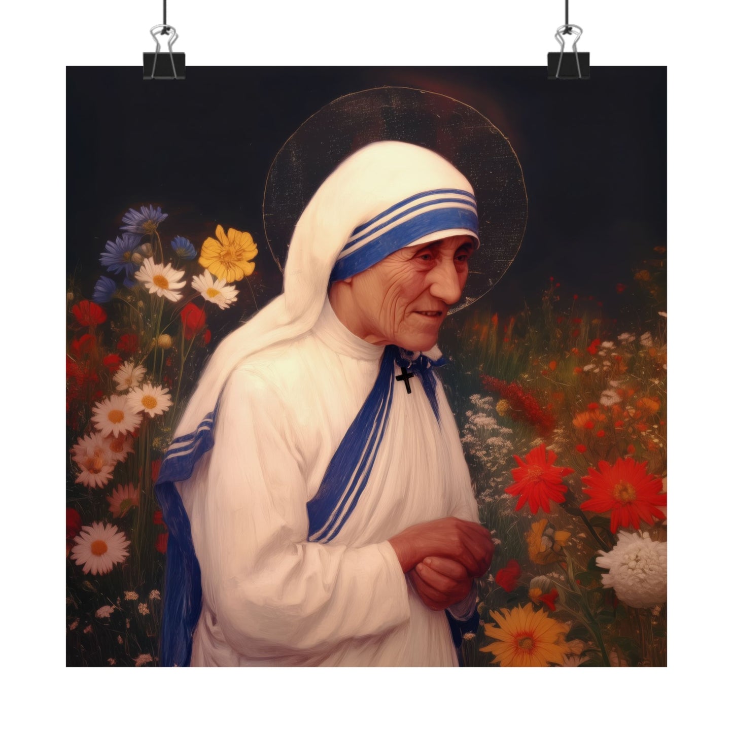 Saint Teresa of Calcutta / Mother Teresa - Sanctified Souls Print - Multiple Sizes - Premium Posters - Catholic Art - Christian Home Decor Artwork