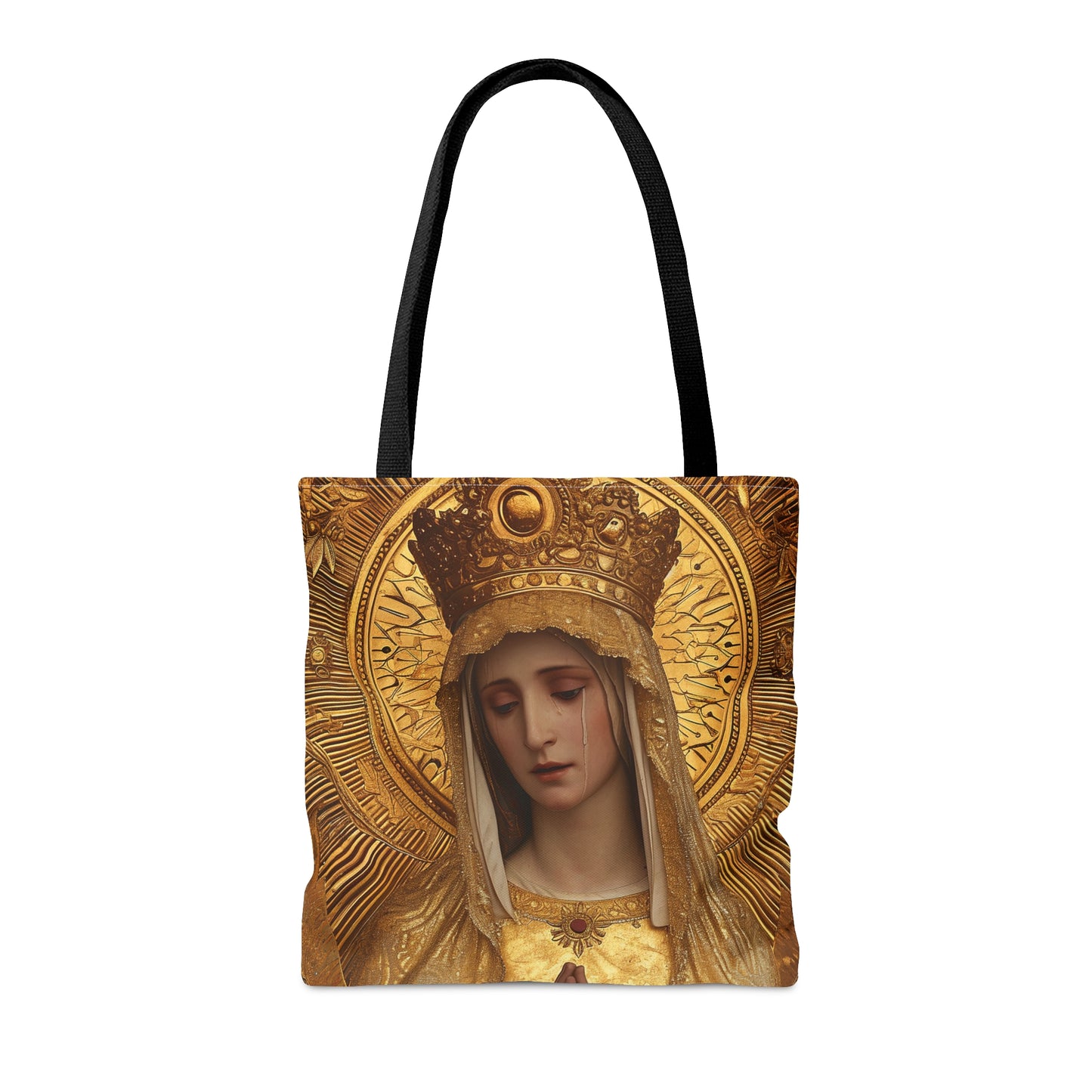 Gate of Eternity - The Golden Mary - Tribute to Our Lady of the Gate of Dawn Tote Bag - Large Medium Small Faith Art Bag - Golden Mary