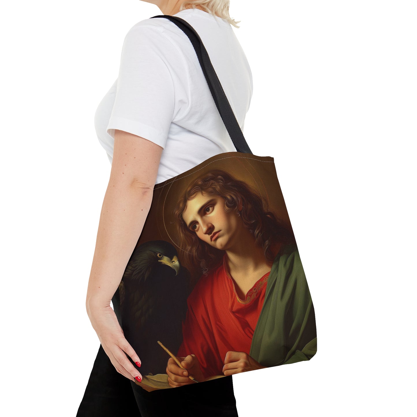 Saint John the Apostle Tote Bag - Large Medium Small Faith Art Bag - Re usable Tote Purse - Double Sided - Catholic Art Bag