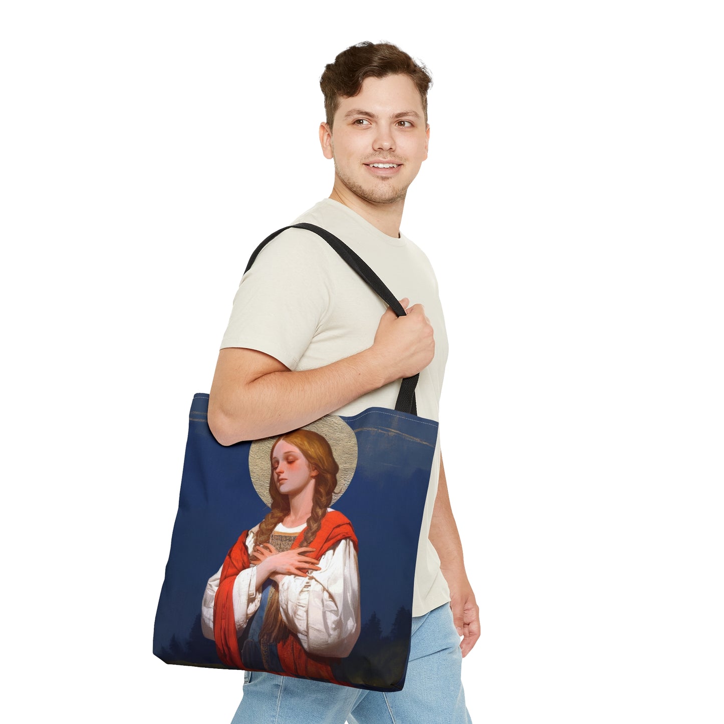 Saint Genevieve - Tote Bag - Large Medium Small Faith Art Bag - Catholic Faith Purse