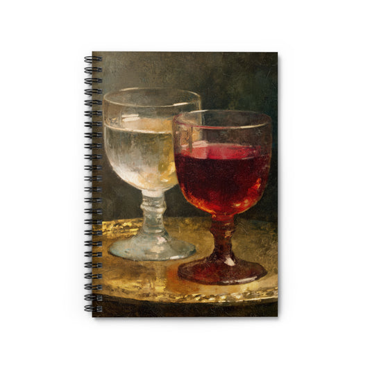 Cana and the Miracle of Abundance - Water into Wine - Sanctified Souls Art - Religious Based Notebook - Spiral Notebook