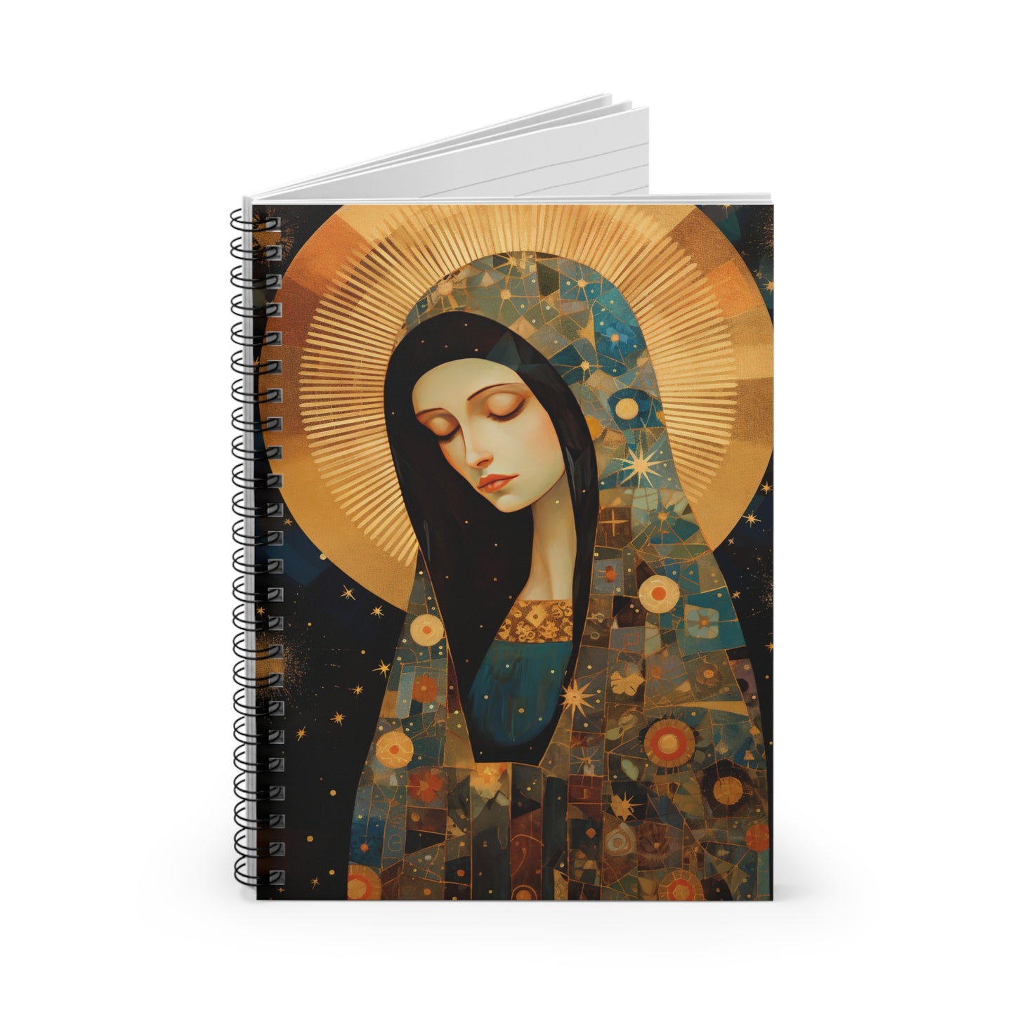 The Beloved Mother: Mary in Portrait Journal - Sanctified Souls Art - Religious Based Notebook - Spiral Notebook - Ruled Line
