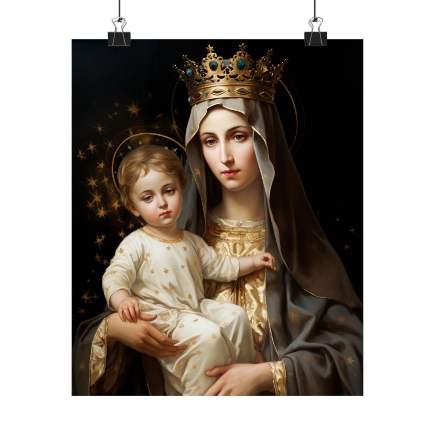 Our Lady of Mount Carmel - Sanctified Souls Print - Multiple Sizes - Premium Matte Vertical Posters