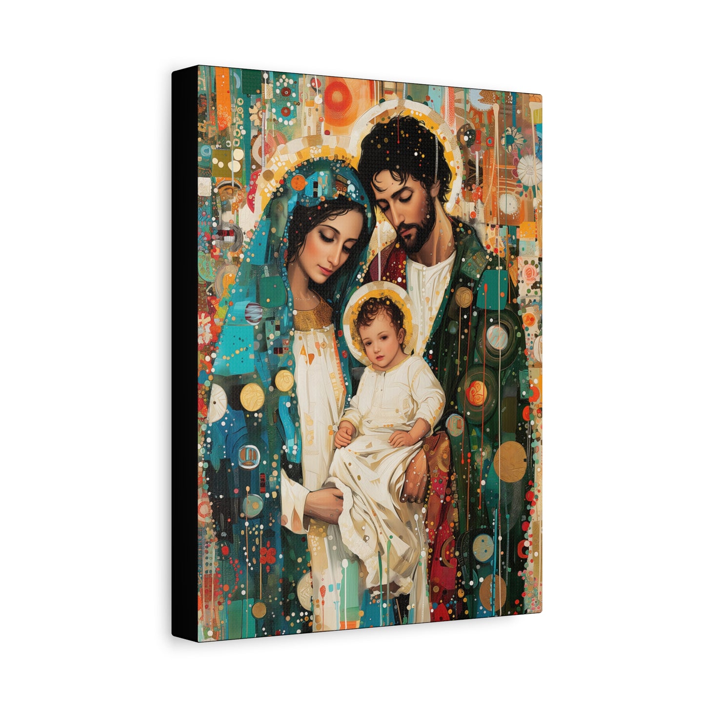 Eternal Light - Mary, Joseph, and the Christ Child - Museum Wrapped Canvas - Sanctified Souls Print - Religious Art - Holy Family Art