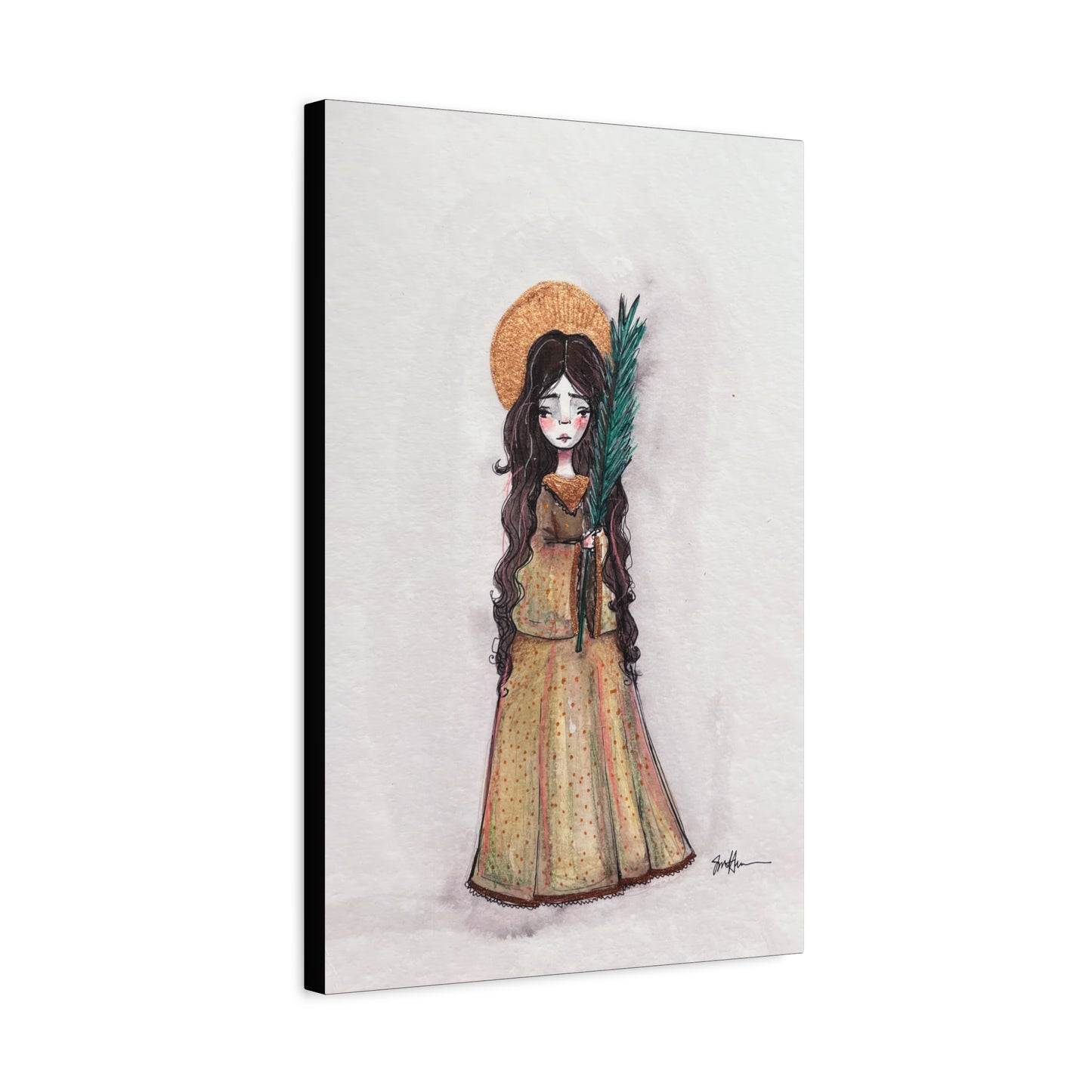 Saint Hope Canvas - Hand-Drawn Art | Catholic Canvas Print | Faith Hope and Charity Middle Sister | Sacred Art |  Devotional Artwork
