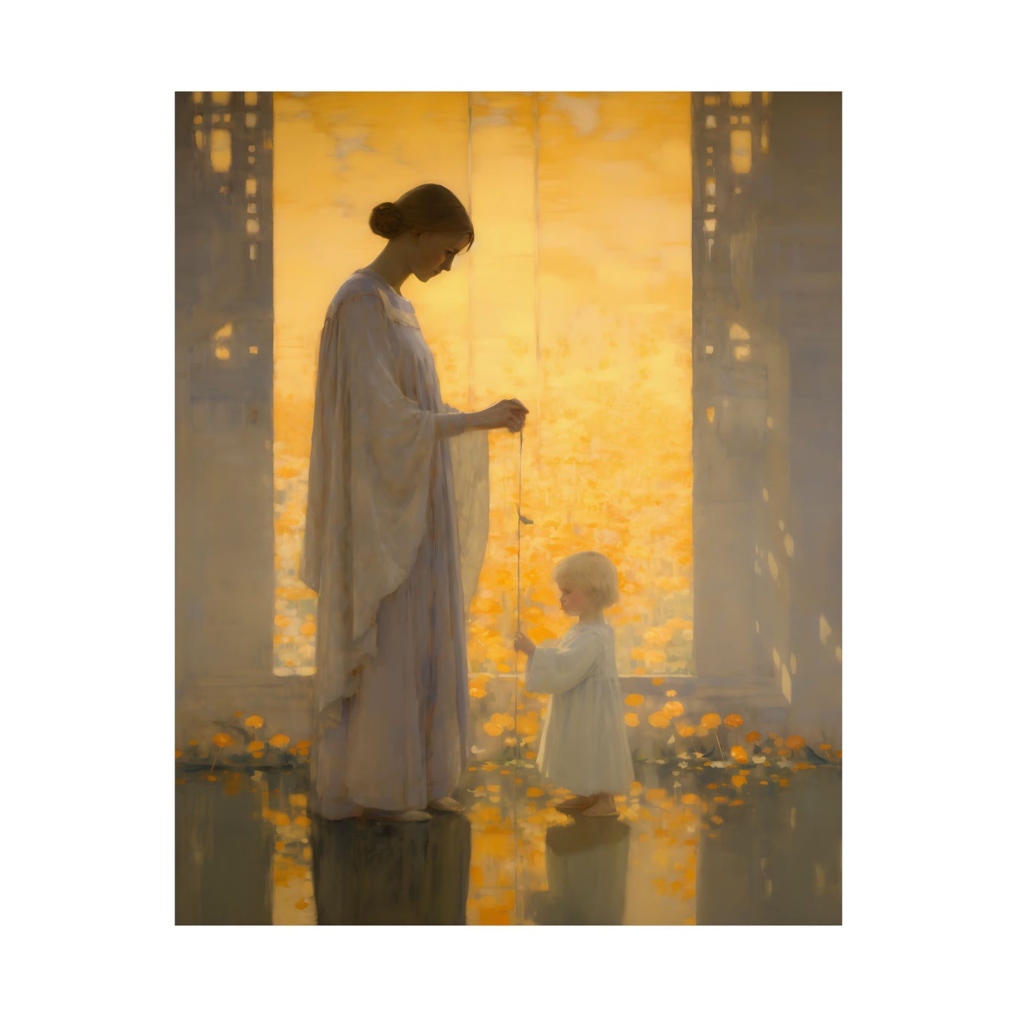Mother of Serenity Print - Sanctified Souls Print - Multiple Sizes - Premium Matte Poster - Mother's Print - Nursery Art - Mother and Child
