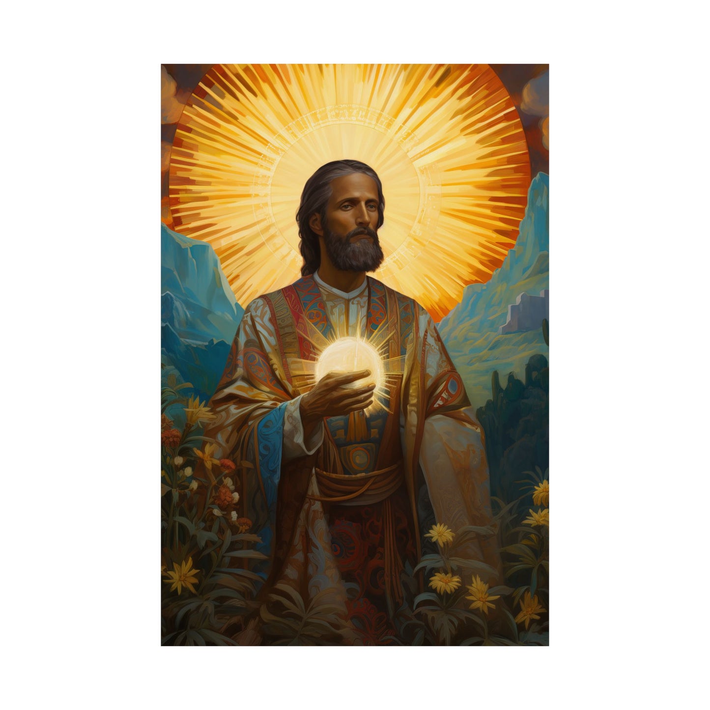 Saint Benignus of Dijon - Sanctified Souls Print - Multiple Sizes - Premium Matte Vertical Posters